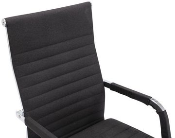 TPFLiving Bürostuhl Amadeus mit bequemer Rückenlehne - höhenverstellbar und 360° drehbar (Schreibtischstuhl, Drehstuhl, Chefsessel, Bürostuhl XXL), Gestell: Metall chrom - Sitzfläche: Stoff schwarz