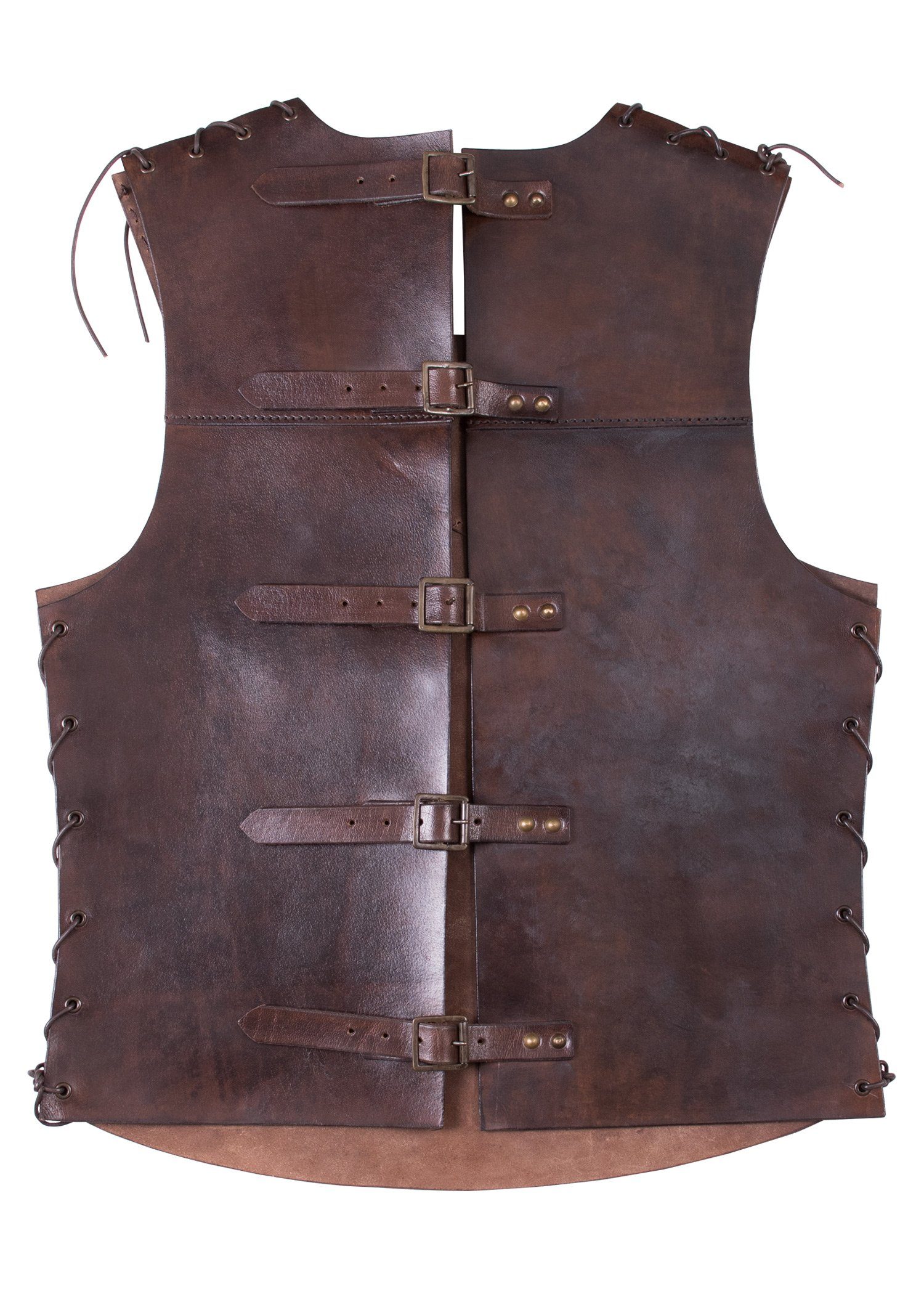 Battle Merchant Ritter-Kostüm Brustpanzer aus Leder mit gekreuzten Bändern