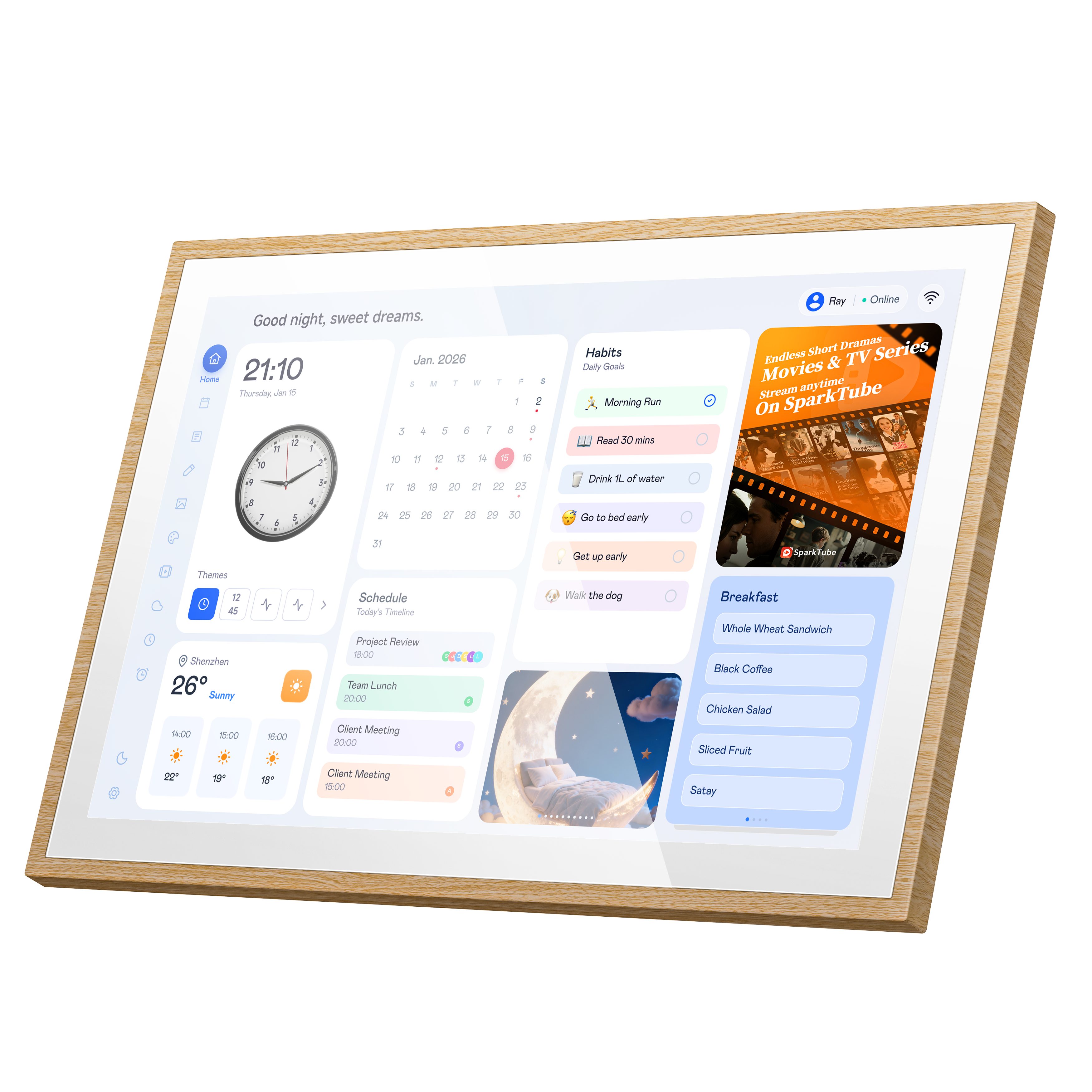 blackview 10,1" Nest 10 Digitaler Kalender für Zuhause & Büro Tablet