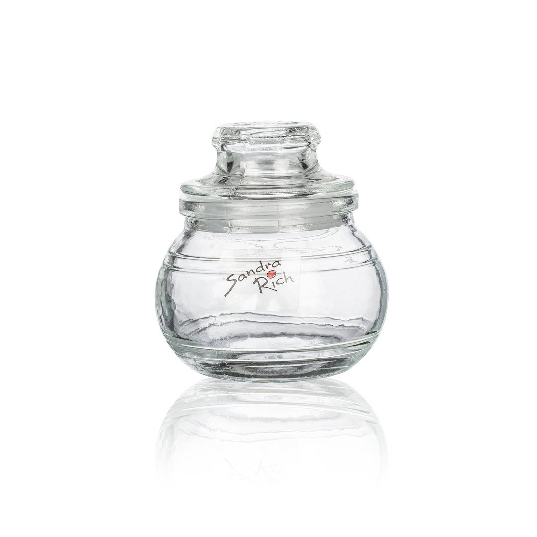 Sandra Rich Dose Glas mit Deckel "Storage" 8 x 8cm, Dekoglas Glasdose Aufbewahrung