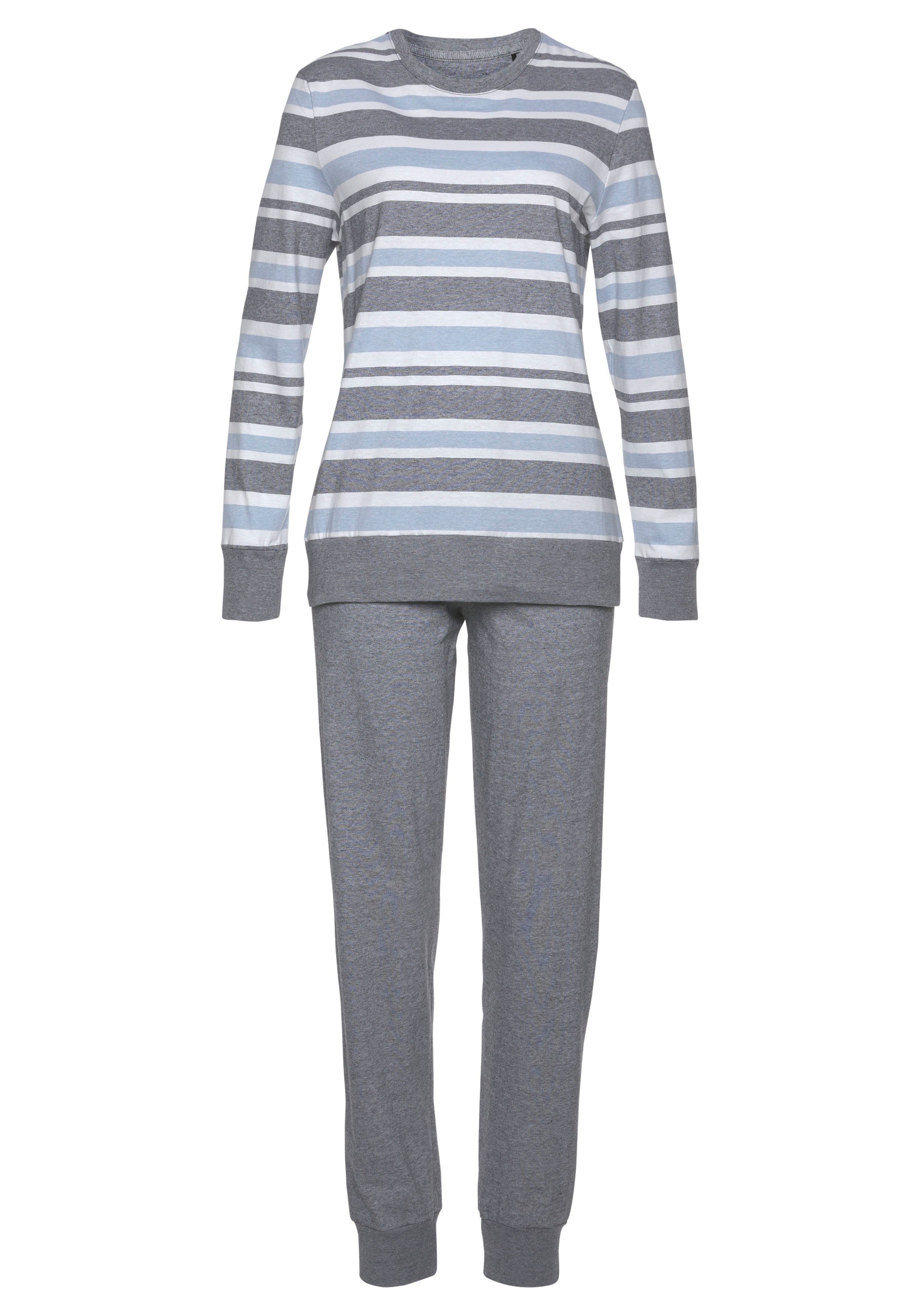 Wäsche/Bademode Pyjamas Schiesser Schlafanzug mit Streifenmuster