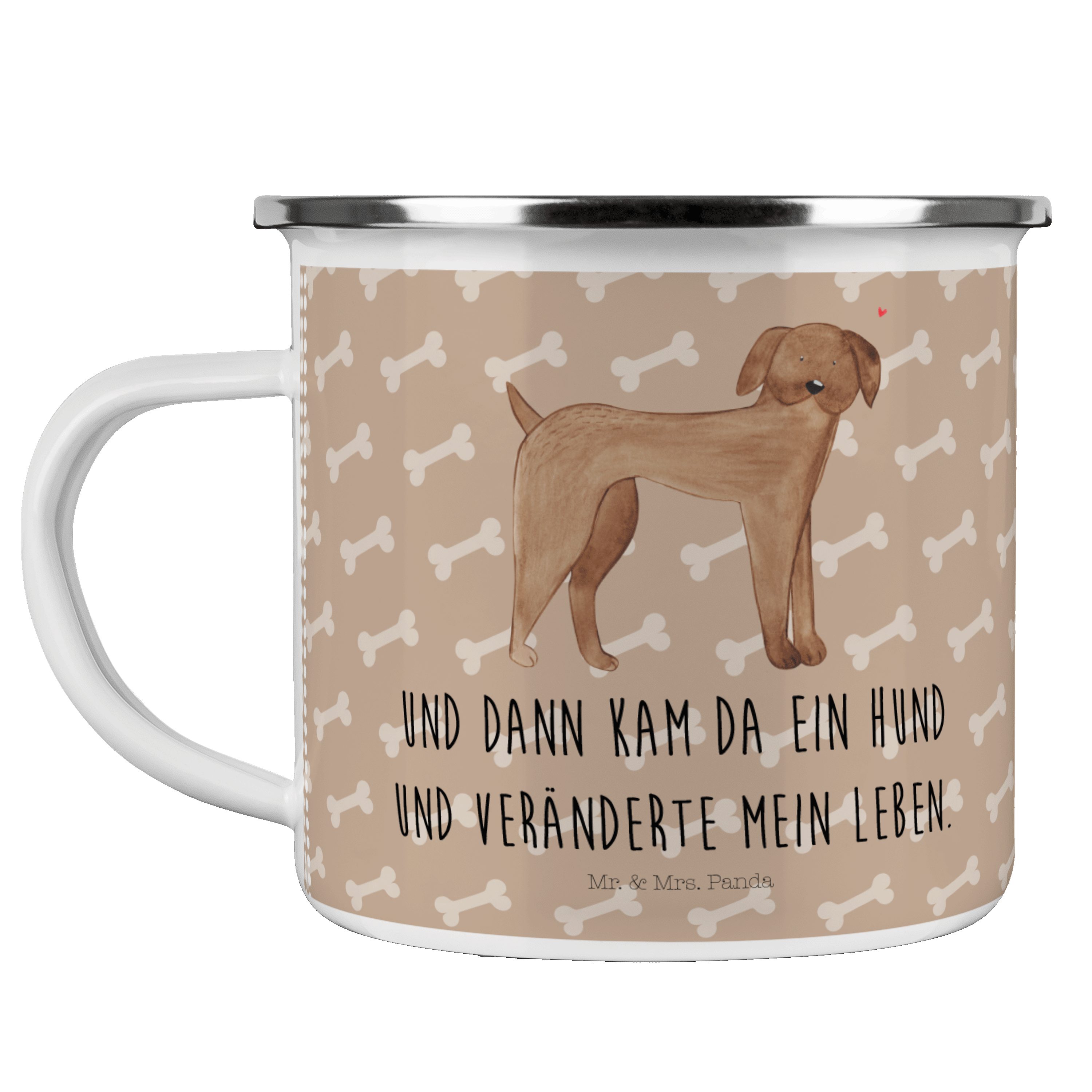 Hundeglück Panda - Becher Dogge Trink, Geschenk, Hundemotiv, & Mr. Deutsche - Emaille Hund Dogge, Mrs.