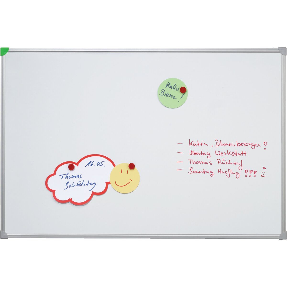 FRANKEN Magnettafel Whiteboard Schreibtafel U-Act, 180x120cm, magnethaftend, Alurahmen