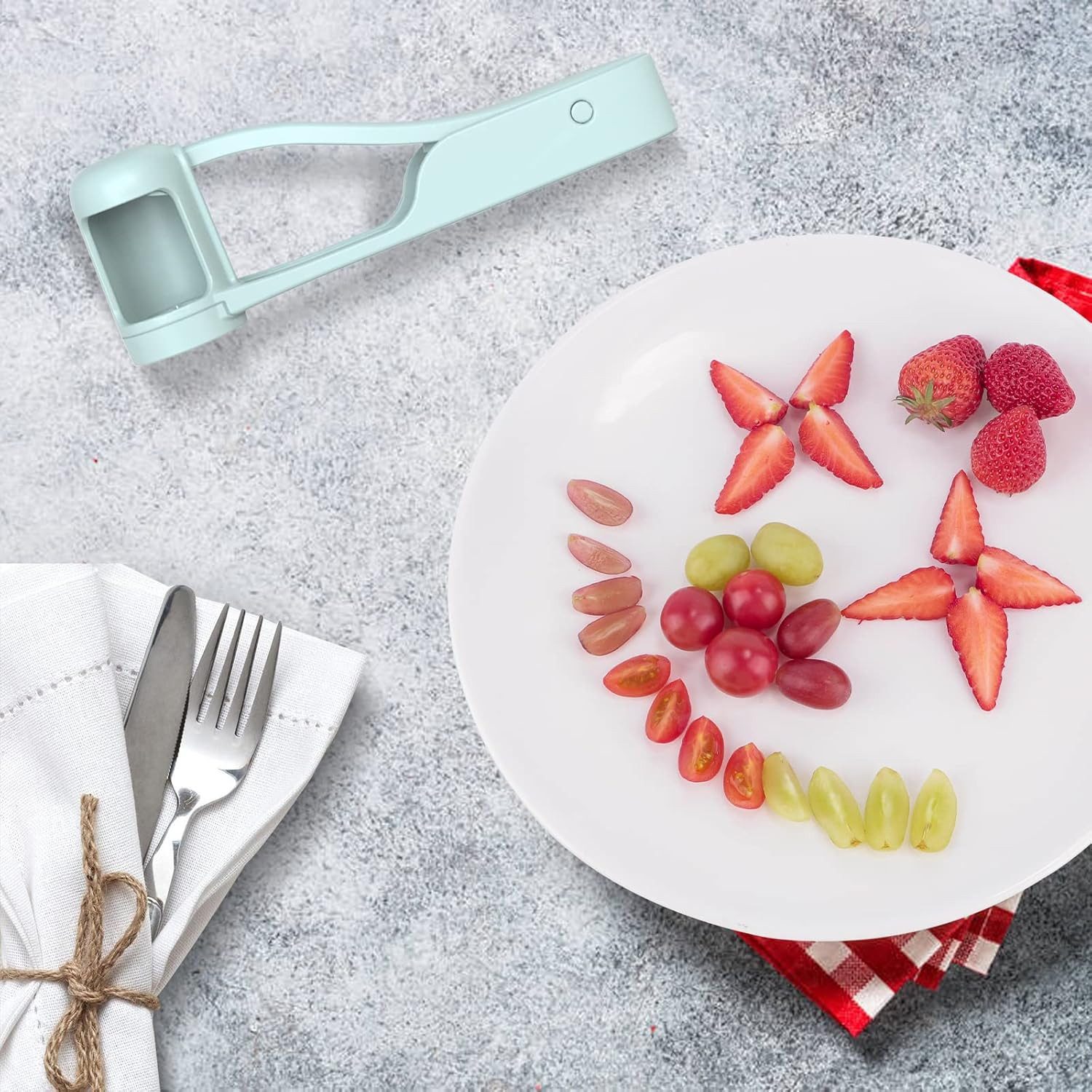 FOUORTUNATE-BEE Obstschneider Obstschneider für Babys und Kleinkinder, Fruchtschneider für Obstsalat und Tortendeko – Bild 5 von 5