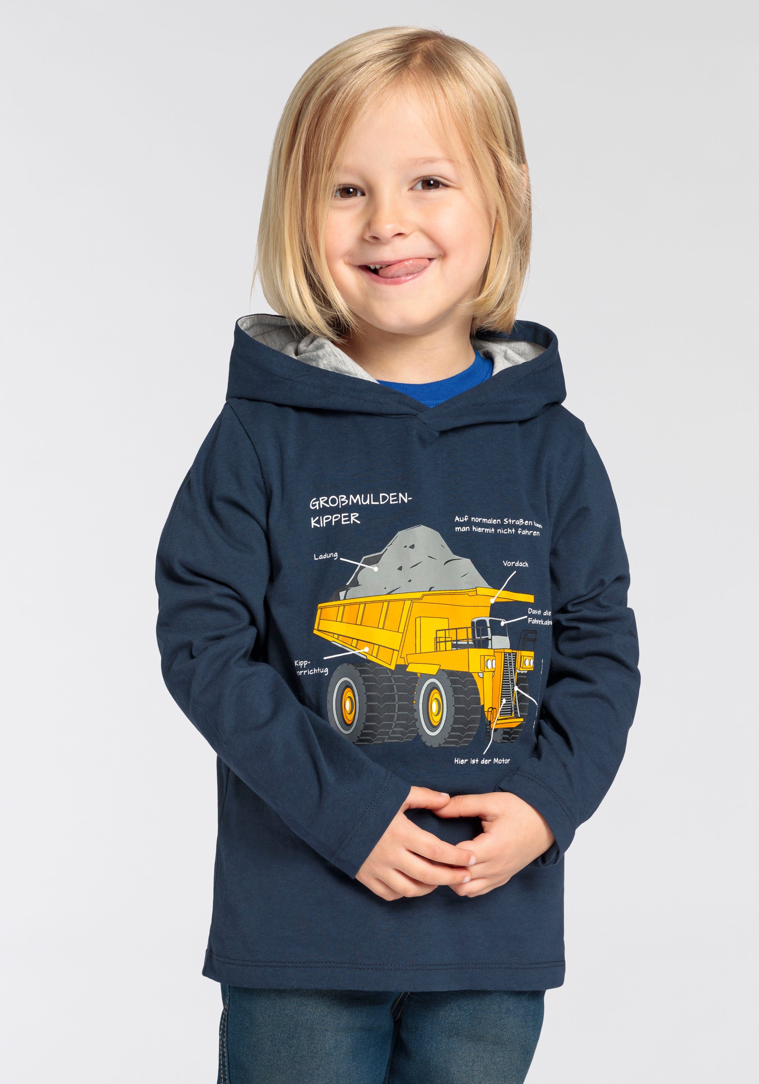 KIDSWORLD Langarmshirt LKW KIPPER Druck für kleine Jungen