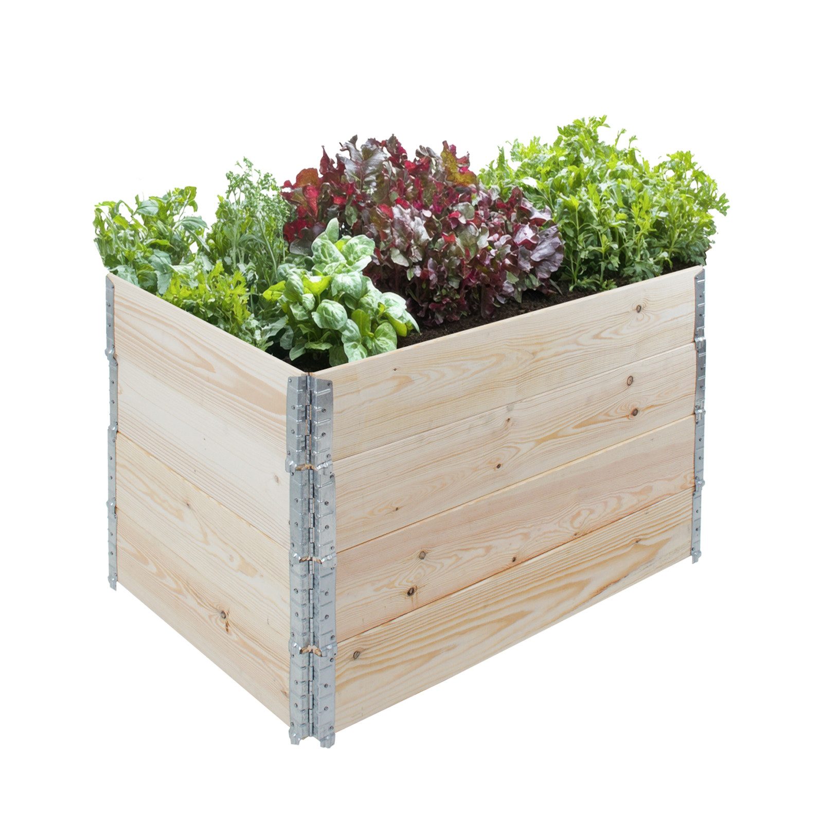 TRUTZHOLM Hochbeet Hochbeet aus Holz 120x80x80 cm Palettenrahmen 4-teilig stapelbar, Steckbar, flexibel stapelbar und nutzbar