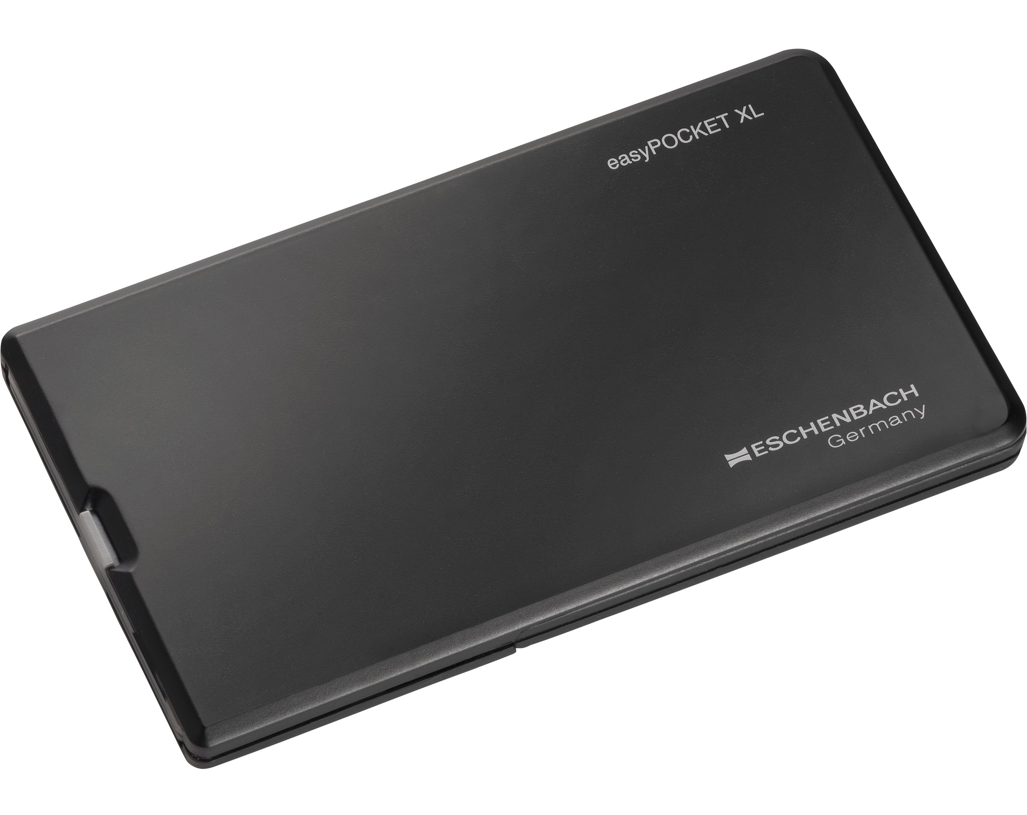 Eschenbach Optik Taschenlupe easyPOCKET XL, 1-tlg., Einschlaglupe mit echter 2,5x-Vergrößerung, mit eingebauter Halterung