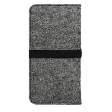 kwmobile Handyhülle Filz Tasche für Smartphones, mit Gummiband - Handy Filztasche Schutztasche - 17,2 x 8 cm