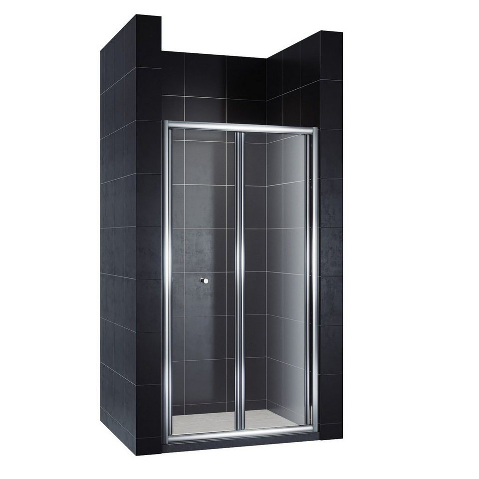 SONNI Dusch-Falttür »Nischentür,Duschkabine,Duschtür,Duschabtrennung«, 80×185 cm, Einscheibensicherheitsglas, links und rechts montierbar