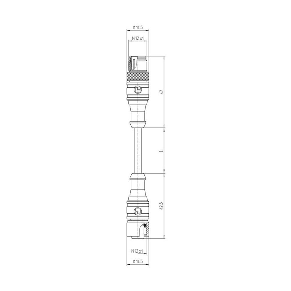 Steckdose Lutronic 1091 Sensor-/Aktor-Anschlussleitung M12 Stecker, gerade 5.00