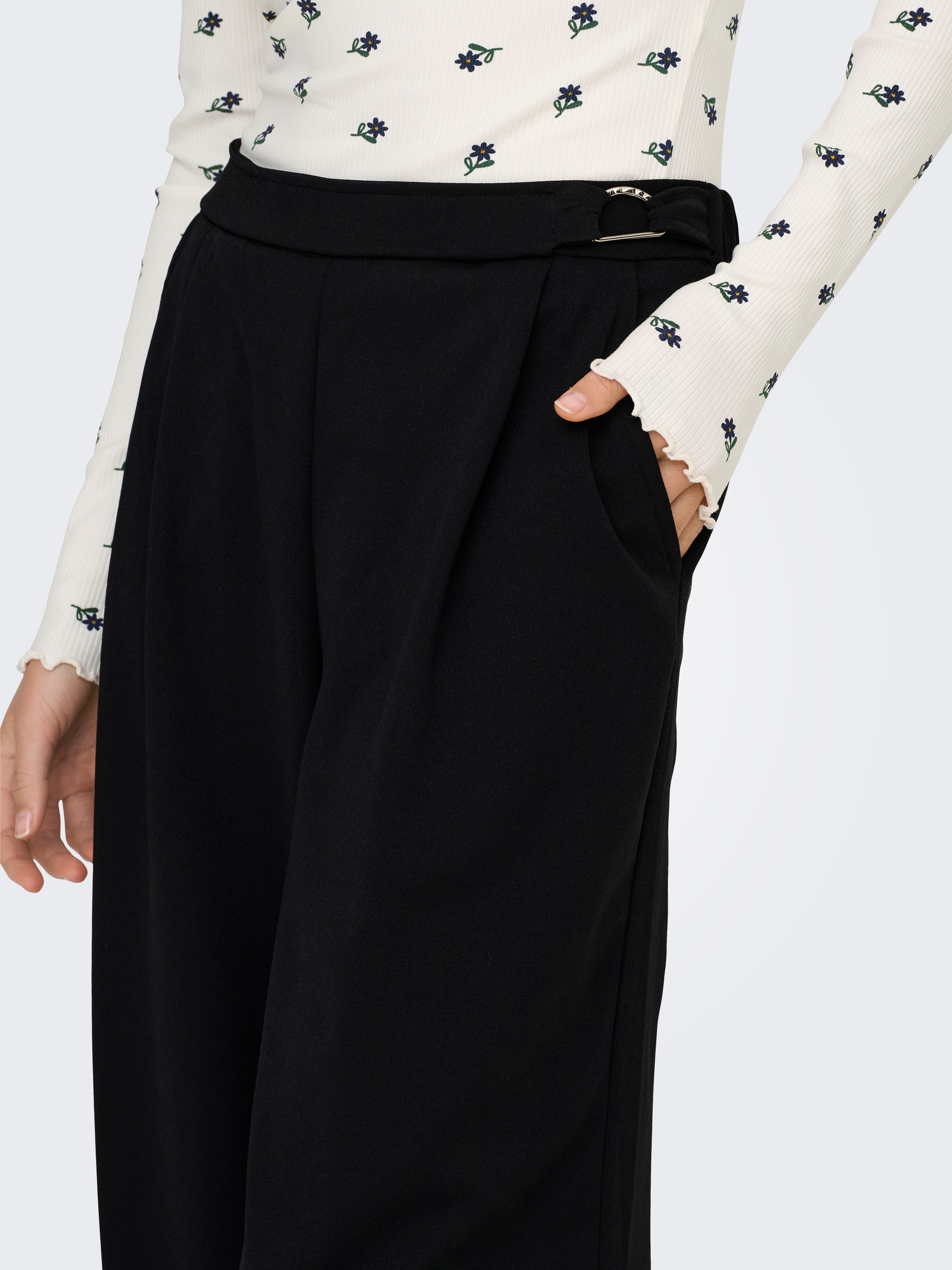 ONLY Anzughose ONLSANIA LIFE WIDE BUCKLE PANT JRS Materialmix