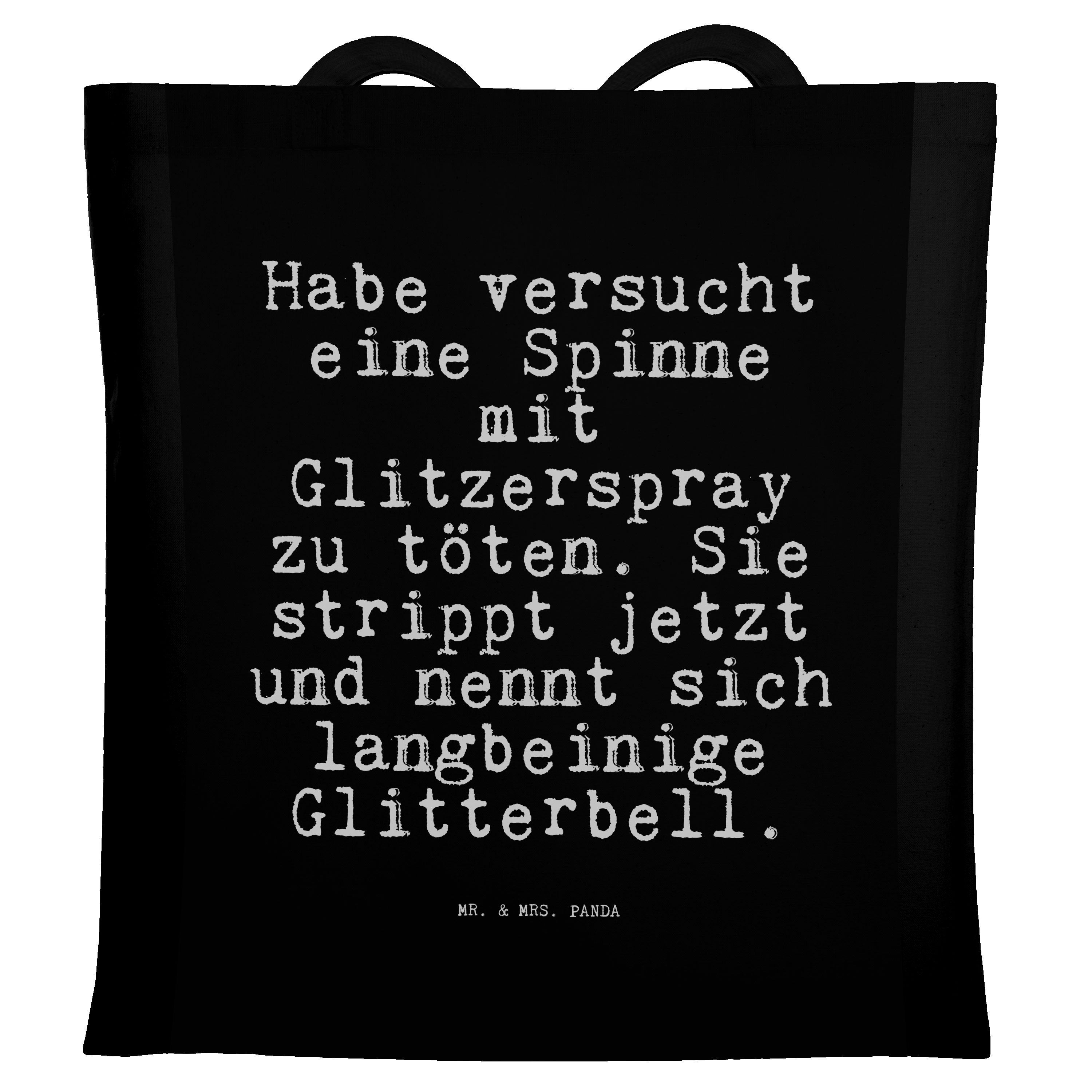 Mr. & Mrs. Panda Tragetasche »Habe versucht eine Spinne... Schwarz