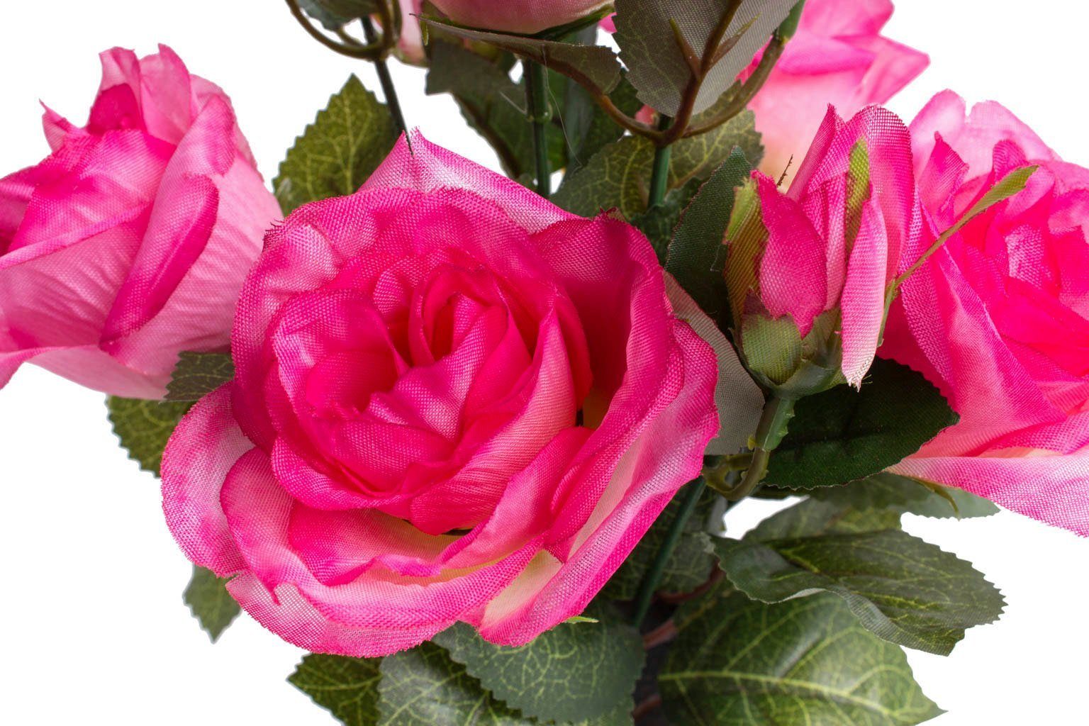 Naturgetreue cm, Kunstblume Kunstpflanze Rose, Höhe Botanic-Haus, Rosenbusch 27