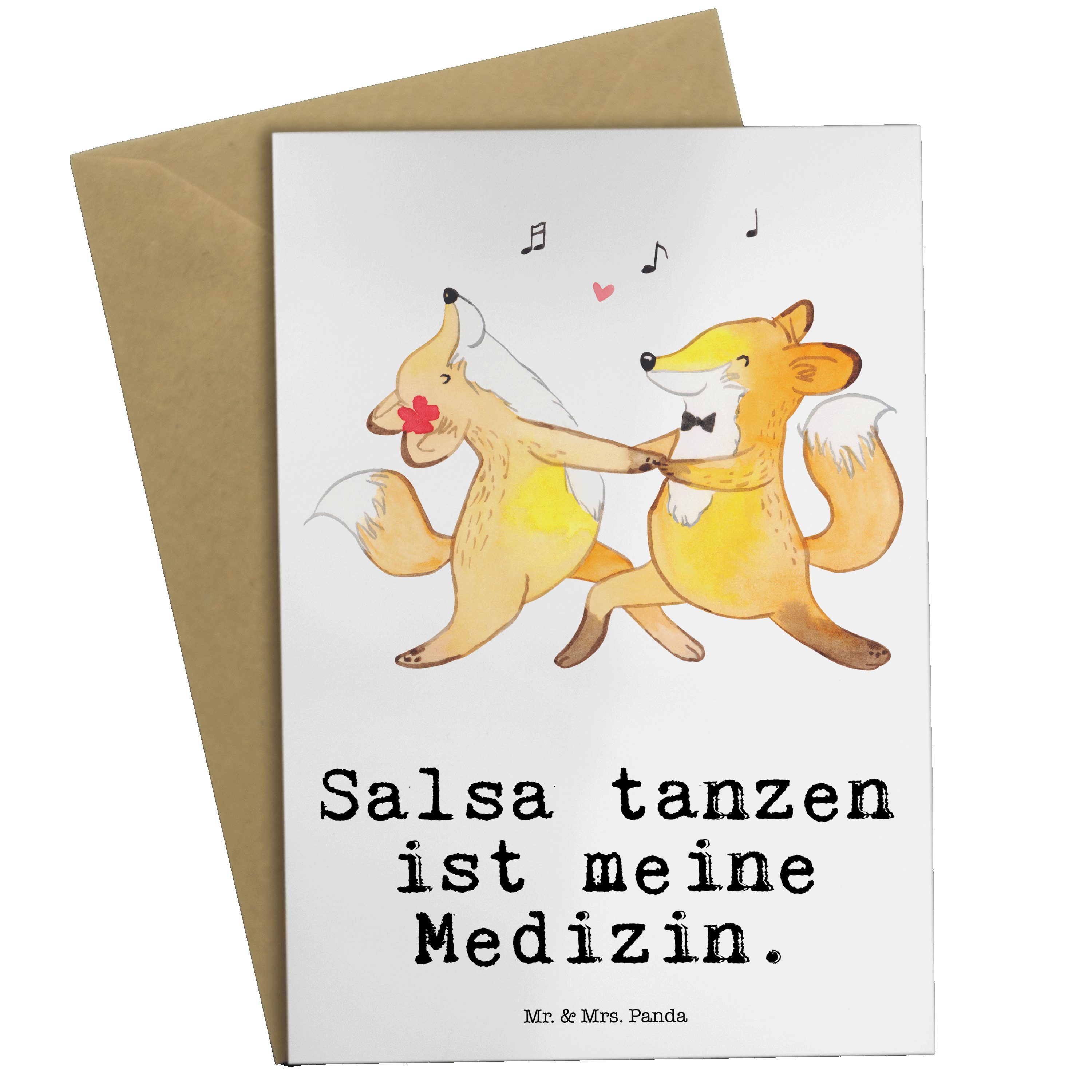 Geburtstagsk Geschenk, Füchse Medizin & Mrs. Salsa Mr. Weiß tanzen Tanzkurs, Panda - Grußkarte -