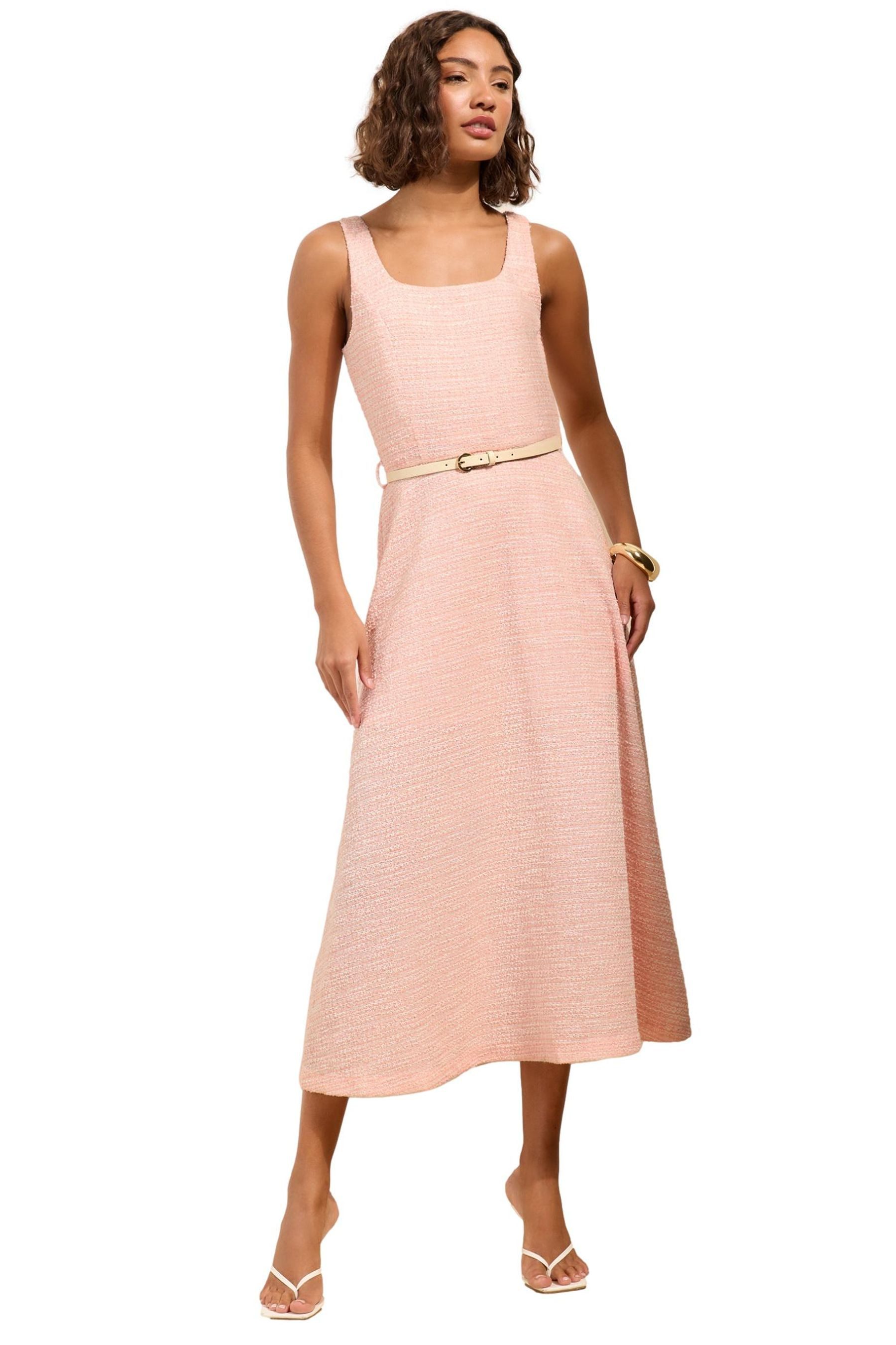 Midikleid Friends Like These Bouclé-Midikleid mit Gürtel