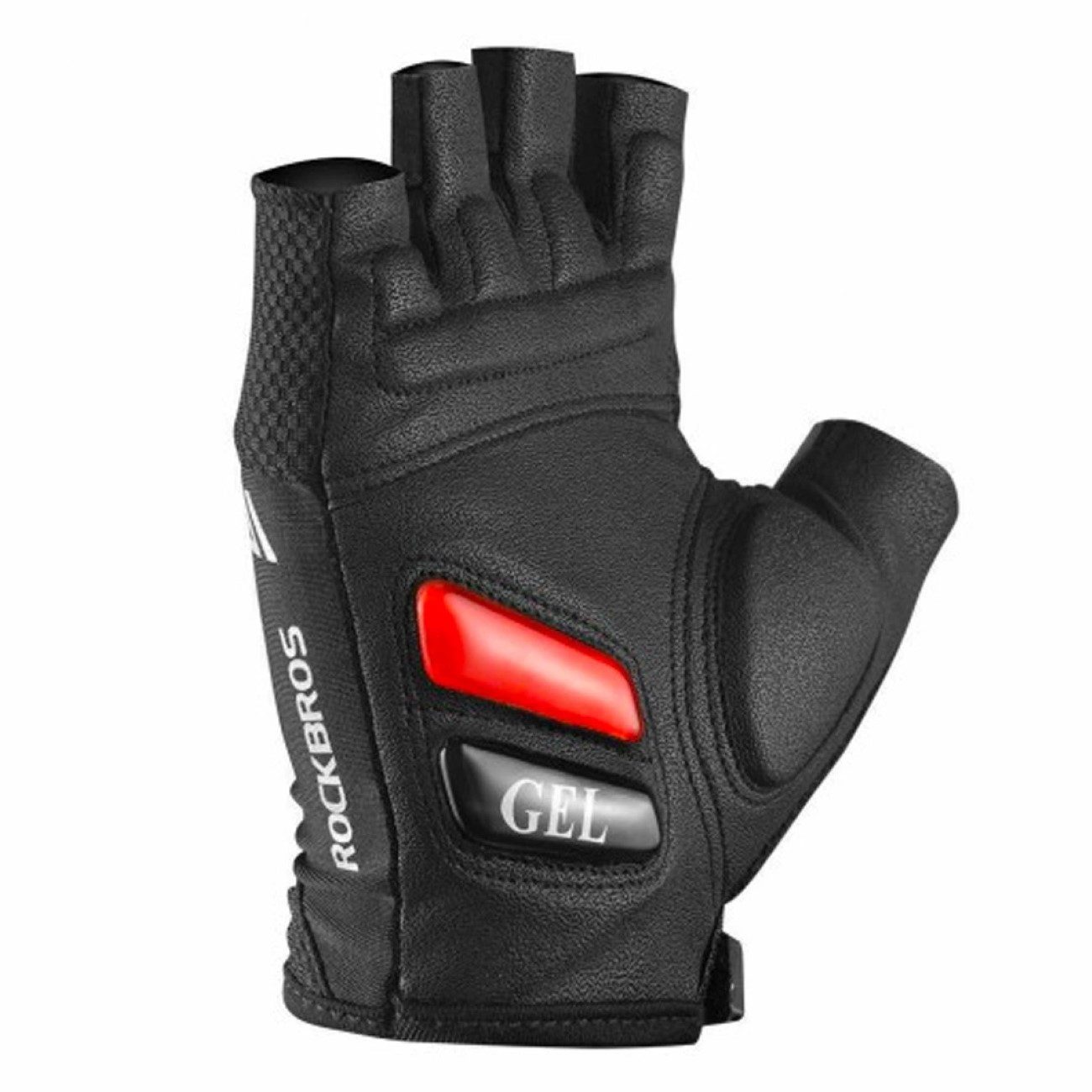 ROCKBROS Fahrradhandschuhe mit Gel-Einsätzen Sporthandschuhe Schwarz aus Polyester – Bild 3 von 5