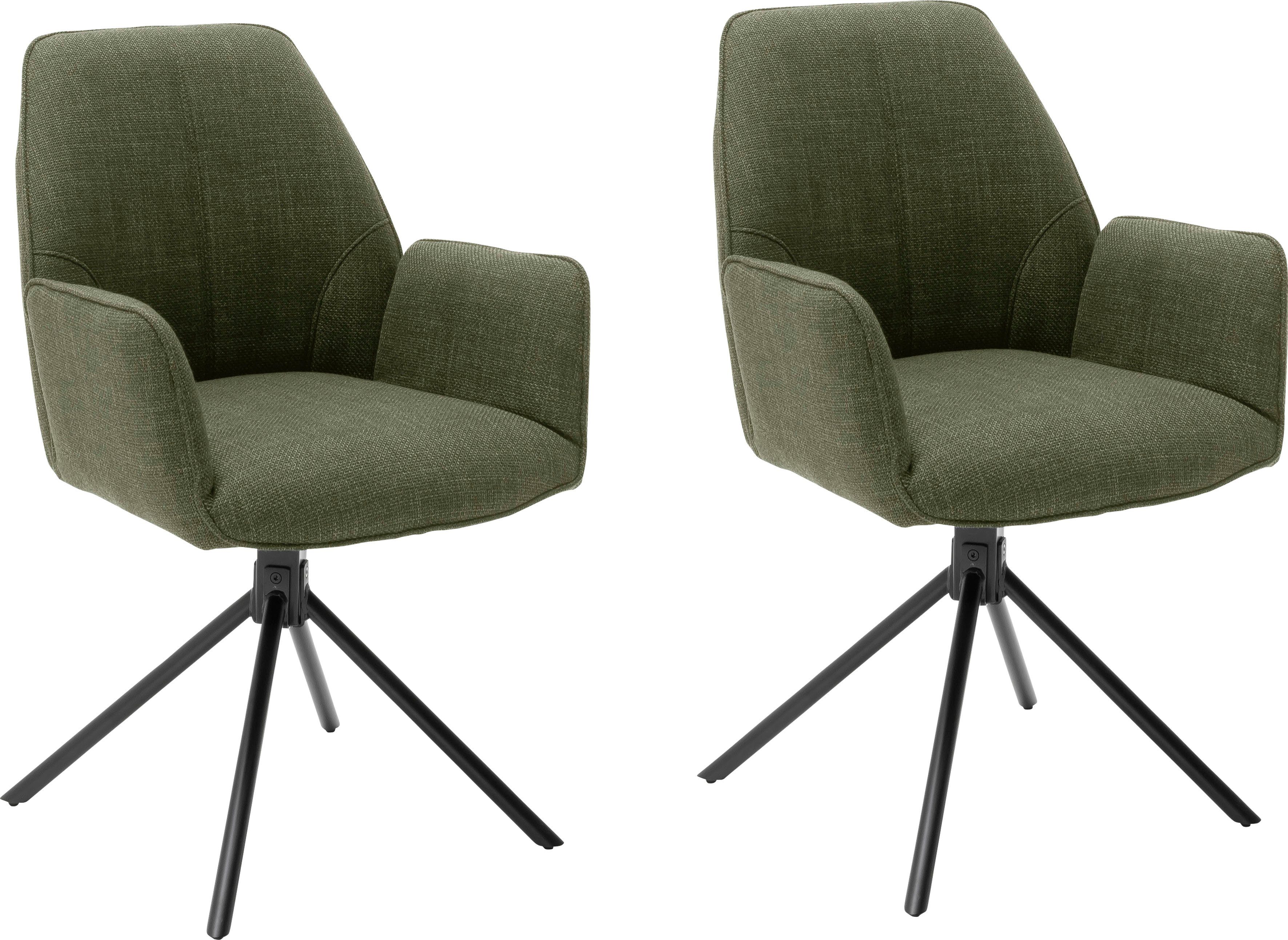 MCA furniture 4-Fußstuhl Nivellierung, kg 120 2 Olive (Set, 2er-Set, 180°drehabr belastbar Pemba St), Stuhl Olive bis mit 