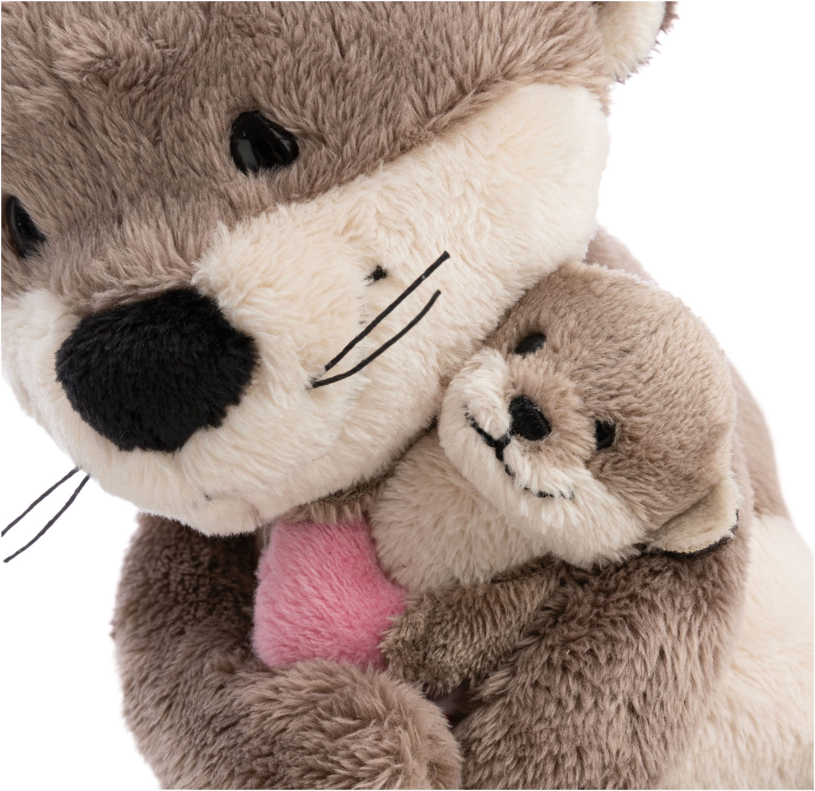 Nici Kuscheltier Little & Me, Otter 20 cm mit Kind 6 cm, 2in1: Kuscheltier Mama mit Kuscheltier Baby