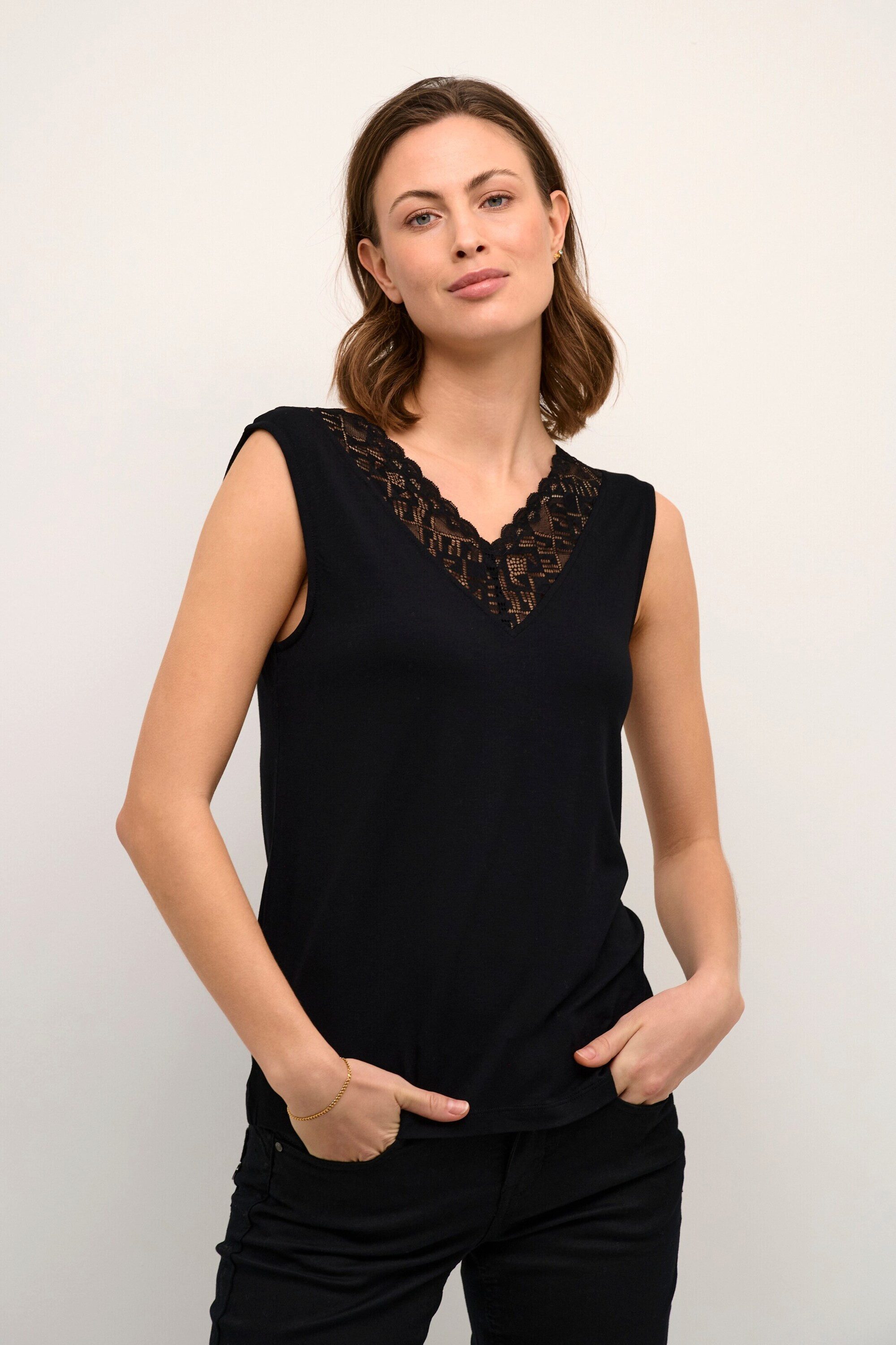 Cream Shirttop CR Trulla (1-tlg) Spitze