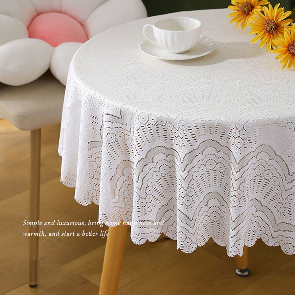 In Blusmart Weißer Runde Stilvolle Spitzentischdecke Farbe, Tischschonbezug Dekorative