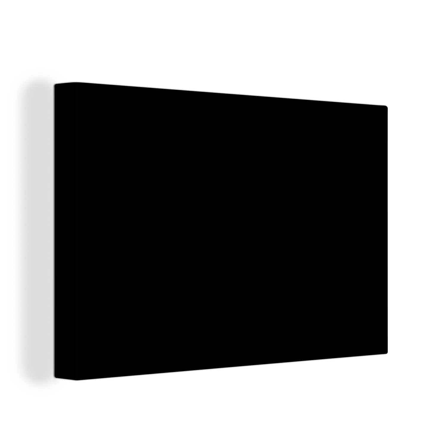 OneMillionCanvasses® Leinwandbild Schwarz - Einfarbig, Schwarz (1 St), Wandbild Leinwandbilder, Aufhängefertig, Wanddeko, 30x20 cm bunt