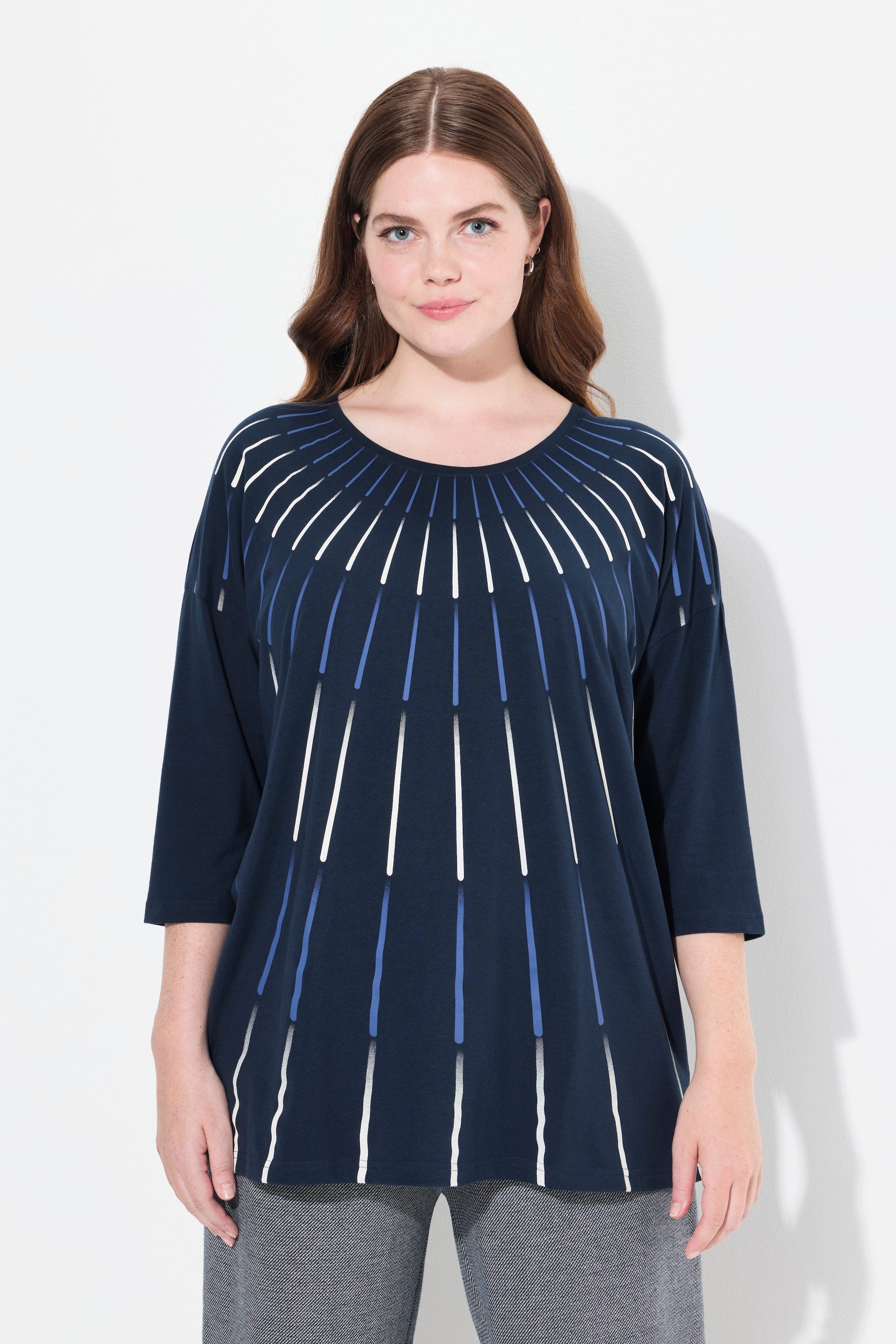 Ulla Popken Longsleeve Shirt Oversized Rundhals günstig online kaufen