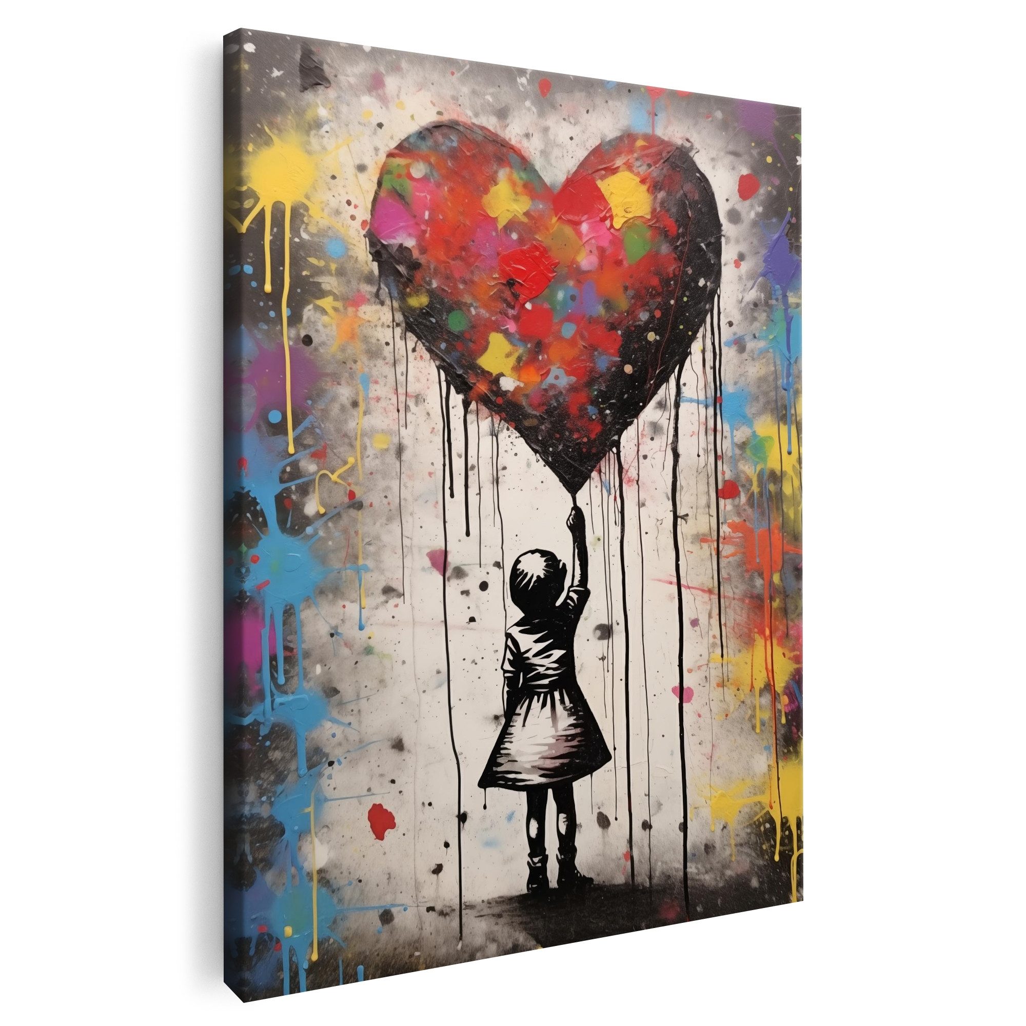 Artmazing Leinwandbild Girl And The Heart, Girl And The Heart, gesp. auf FSC Echtholz-Keilrahmen, in versch. Größen