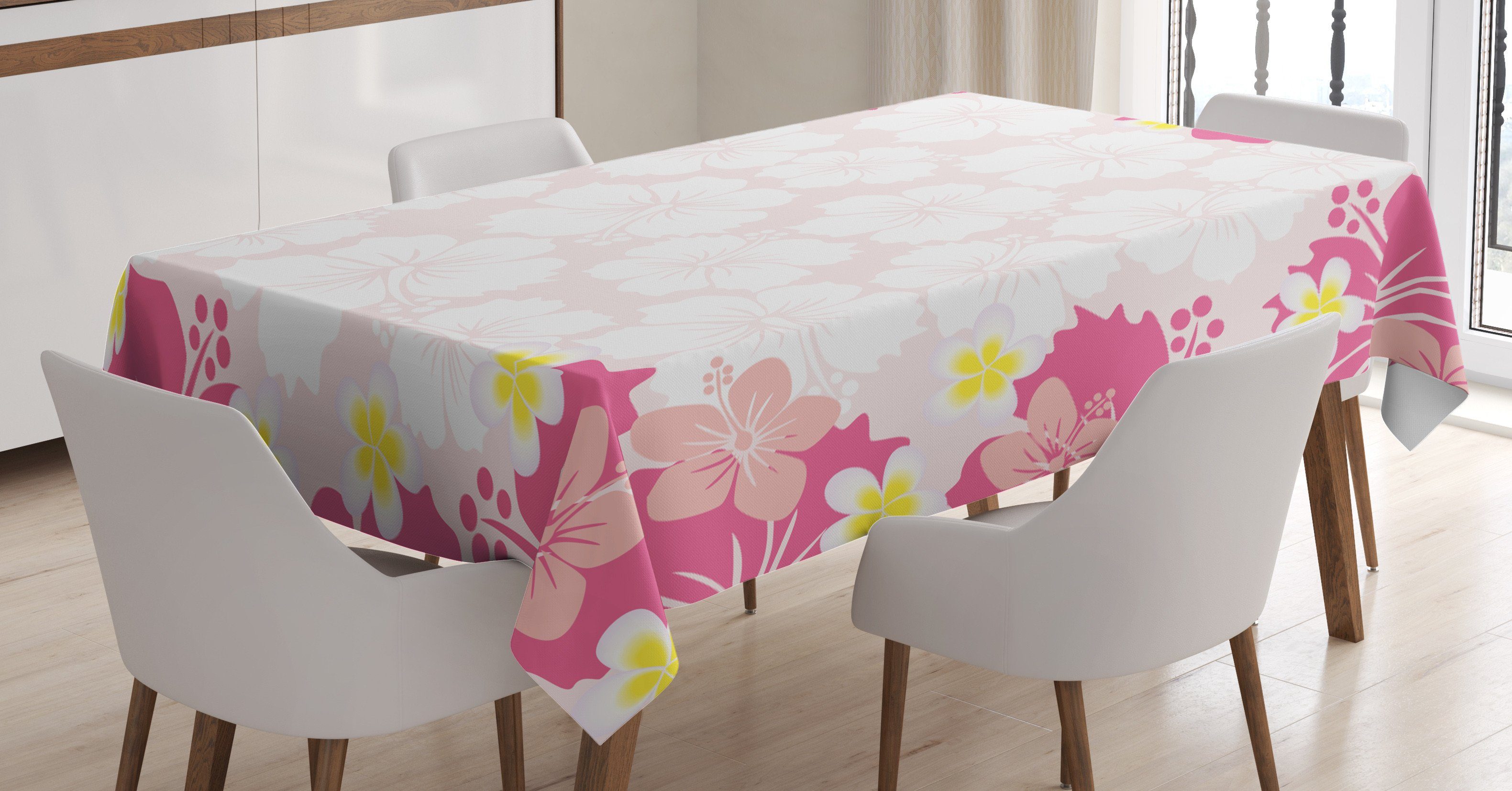 Natur Farbfest Hibiscus Klare Abakuhaus Waschbar Luau den Farben, Für Abstrakt Außen Tischdecke Bereich geeignet