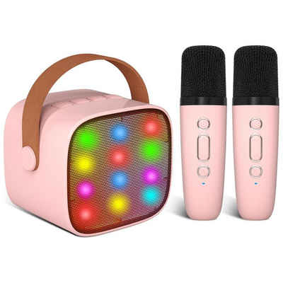 AKKEE Mikrofon Karaoke Maschine mit 2 Drahtlosen Микрофоныn (mit Stimme wechselnde Effekte & LED-Lichter Jungen Mädchen Geschenke), Tragbares Bluetooth Karaoke Maschine für Kinder Erwachsene