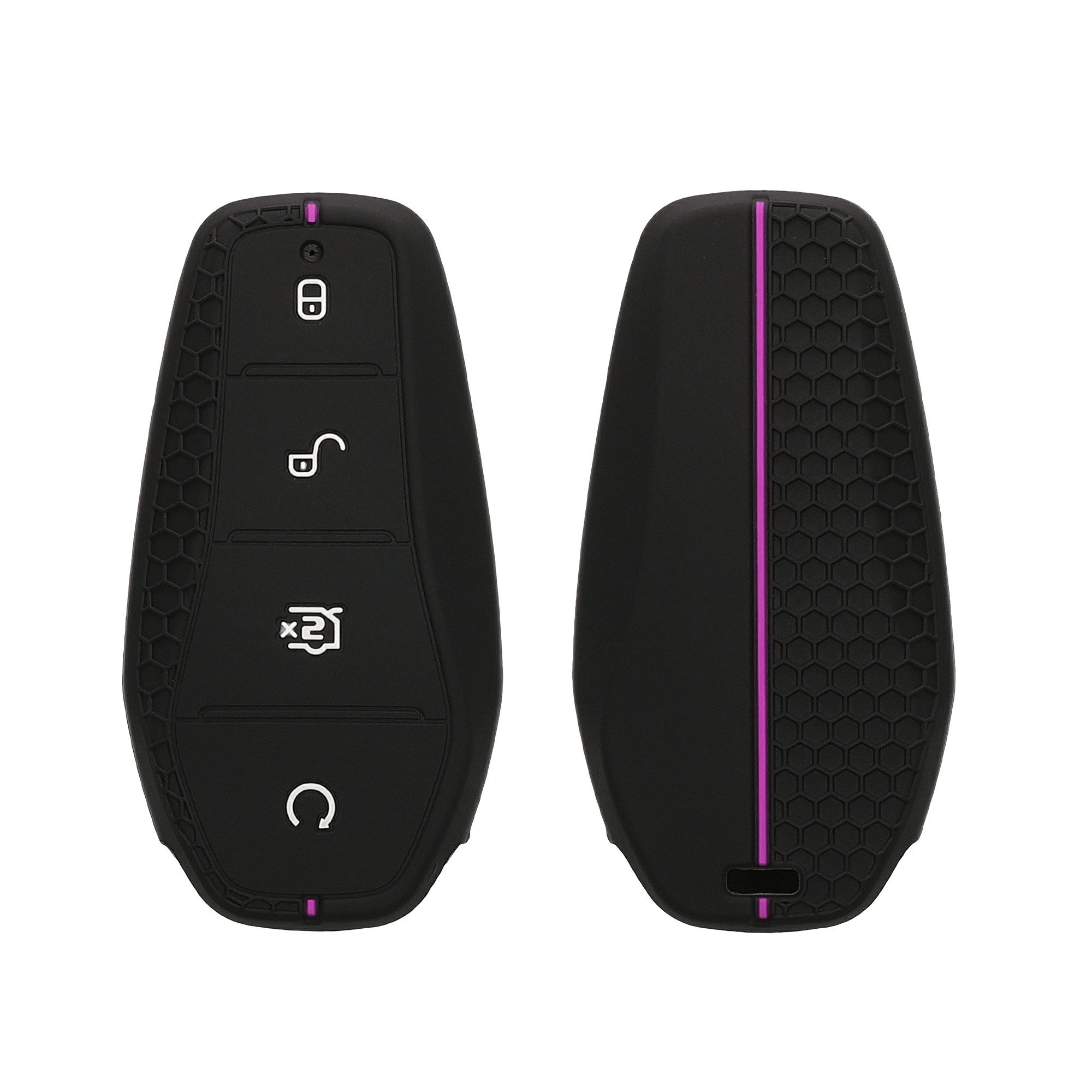 kwmobile Schlüsseltasche Autoschlüssel Silikon Hülle für BYD Atto 3 / Sealion / Han / Tang / (1-tlg), Schlüsselhülle aus Silikon - in Schwarz Violett