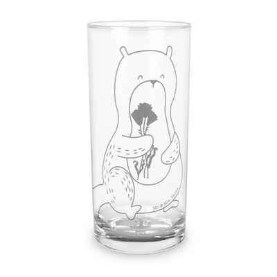 Mr. & Mrs. Panda Glas 200 ml Otter Blumenstrauß - Transparent - Geschenk, Fischotter, Wasse, Premium Glas, Stilvolle Gravur