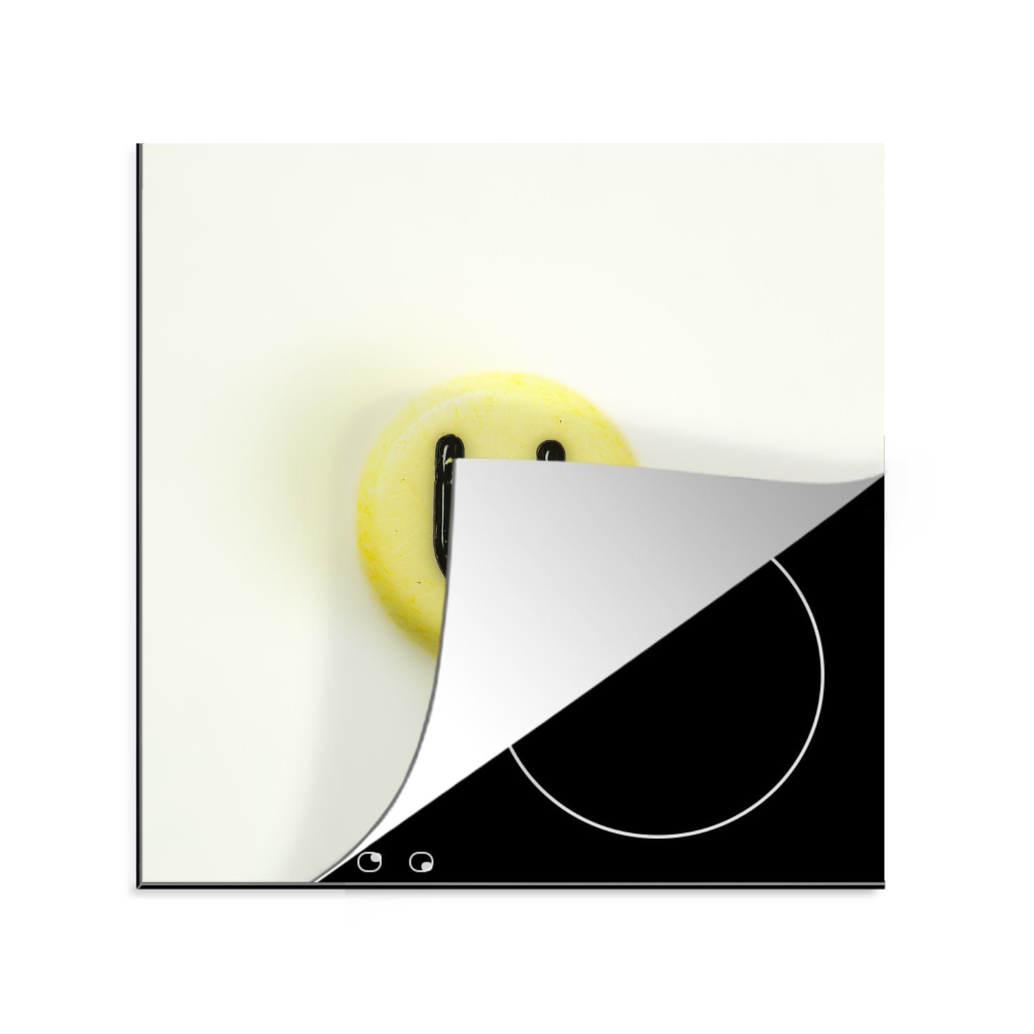 tlg), Großbuchstabe U Hintergrund, Ceranfeldabdeckung, cm, weißem für küche 78x78 auf Herdblende-/Abdeckplatte Arbeitsplatte (1 Vinyl, MuchoWow
