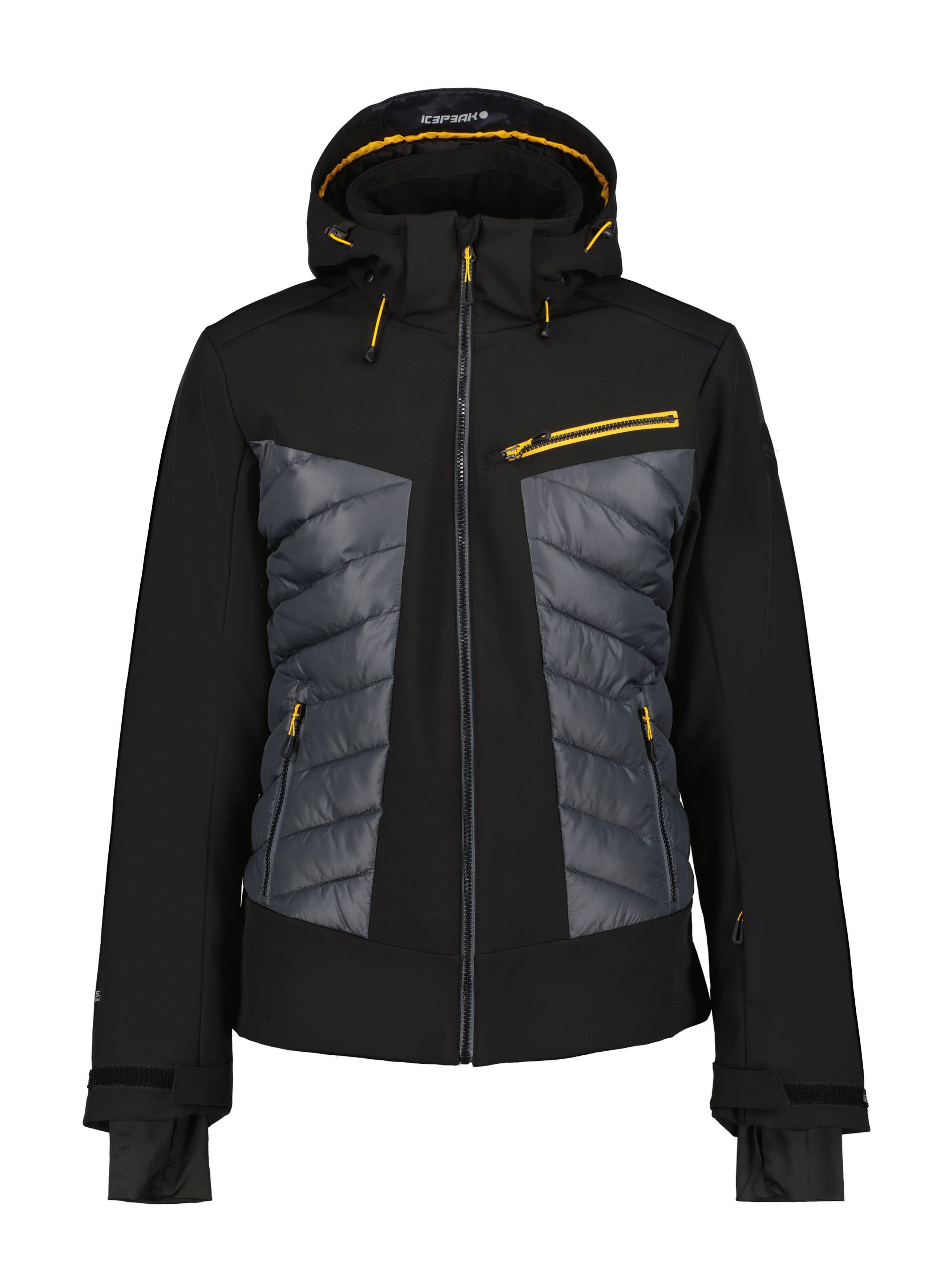 FREMONT und Softshelljacke Patch black mit ICEPEAK am Icepeak Logoschriftzügen dezenten Oberarm