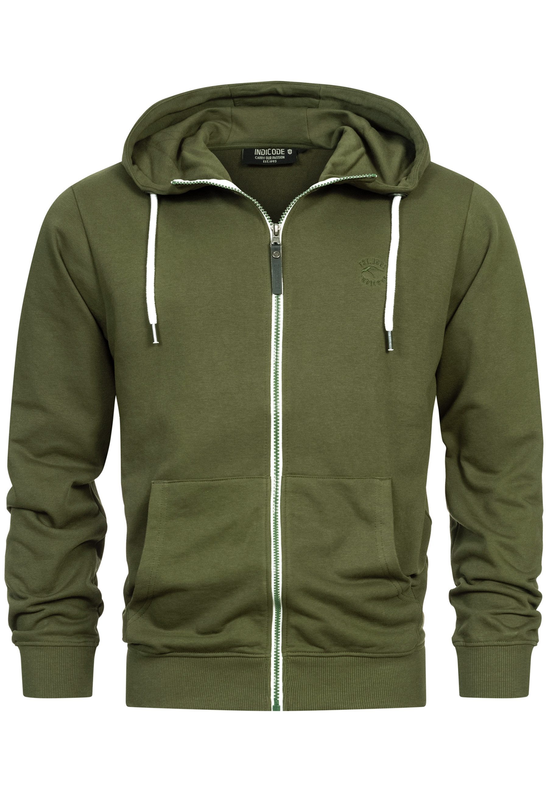 Indicode Kapuzensweatjacke Herren INChristos Hoodie Sweatjacke Herrenjacke