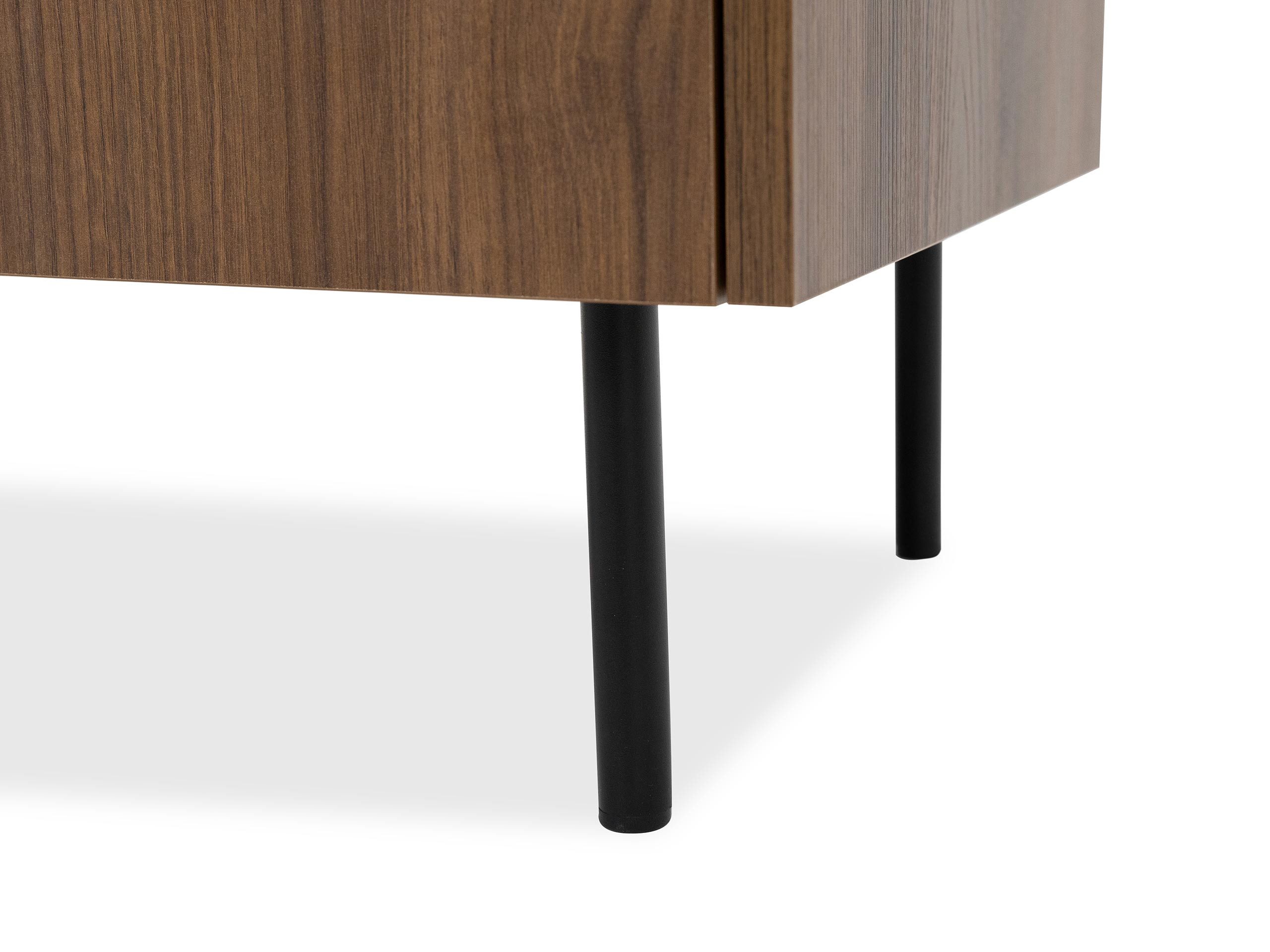 MIRJAN24 Nachttisch Tewos S40 S2 (mit zwei Schubladen), Kugelgleitschienen, Schwarze Metallfüße – Bild 4 von 5