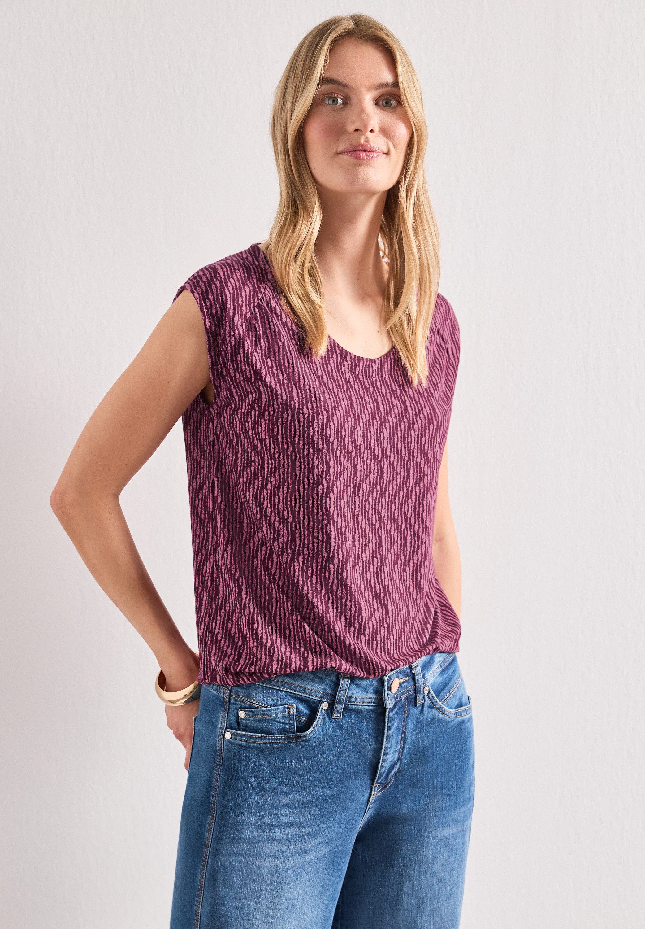 STREET ONE Shirttop mit Elastiksaum
