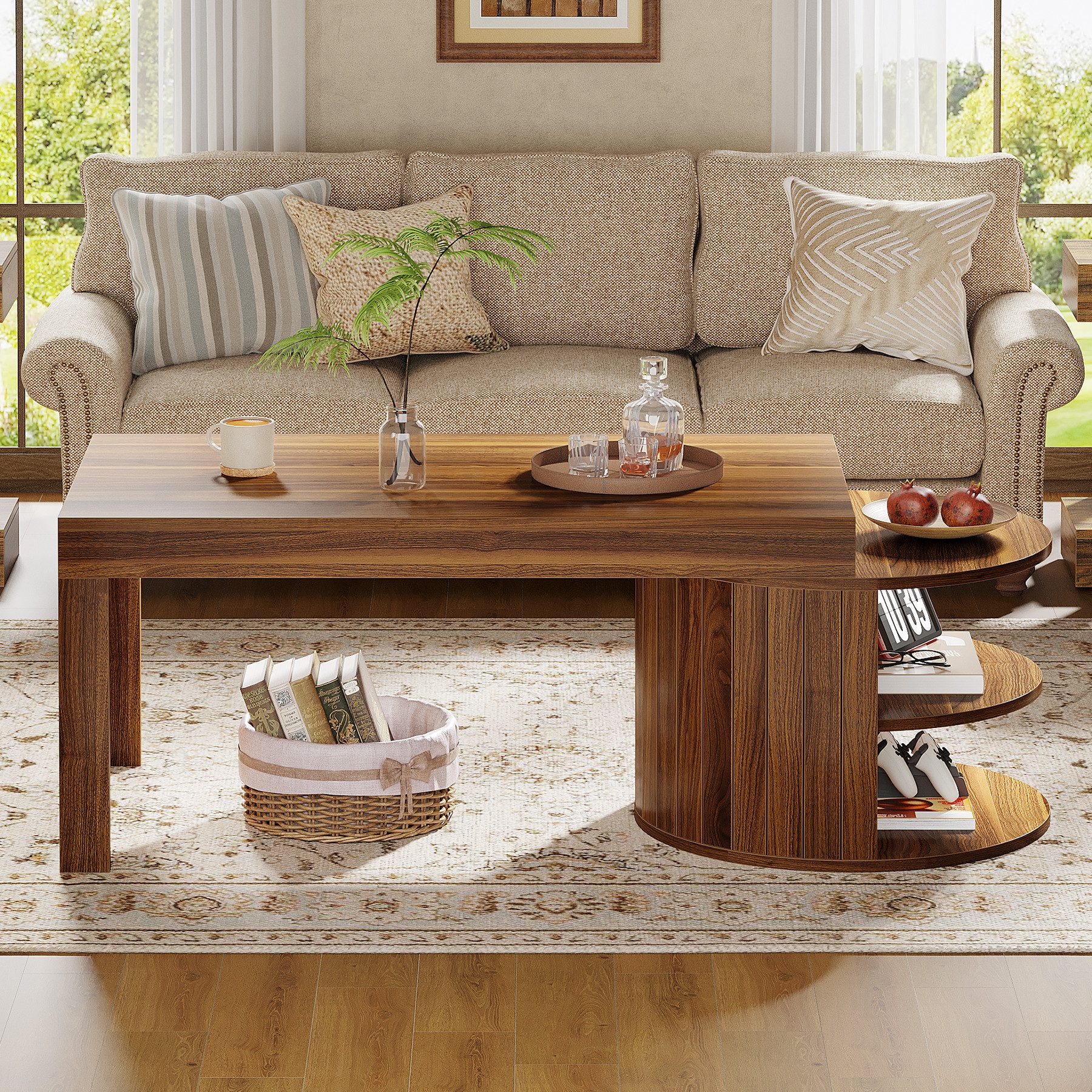 Tribesigns Couchtisch 130 cm Rechteckiger Couchtisch günstig online kaufen