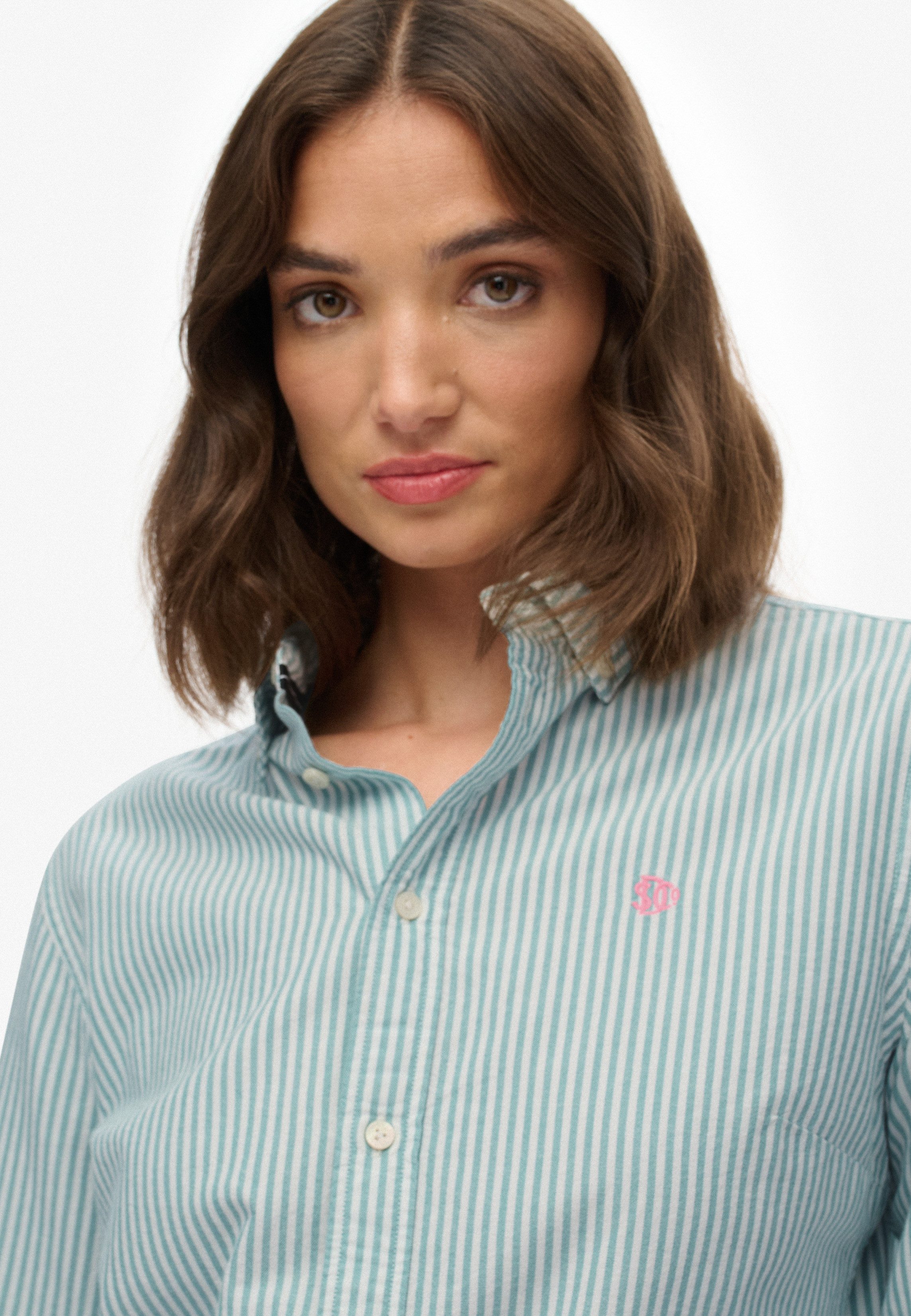 Superdry Hemdbluse SLIM OXFORD BD L/S SHIRT Baumwolle, slim fit