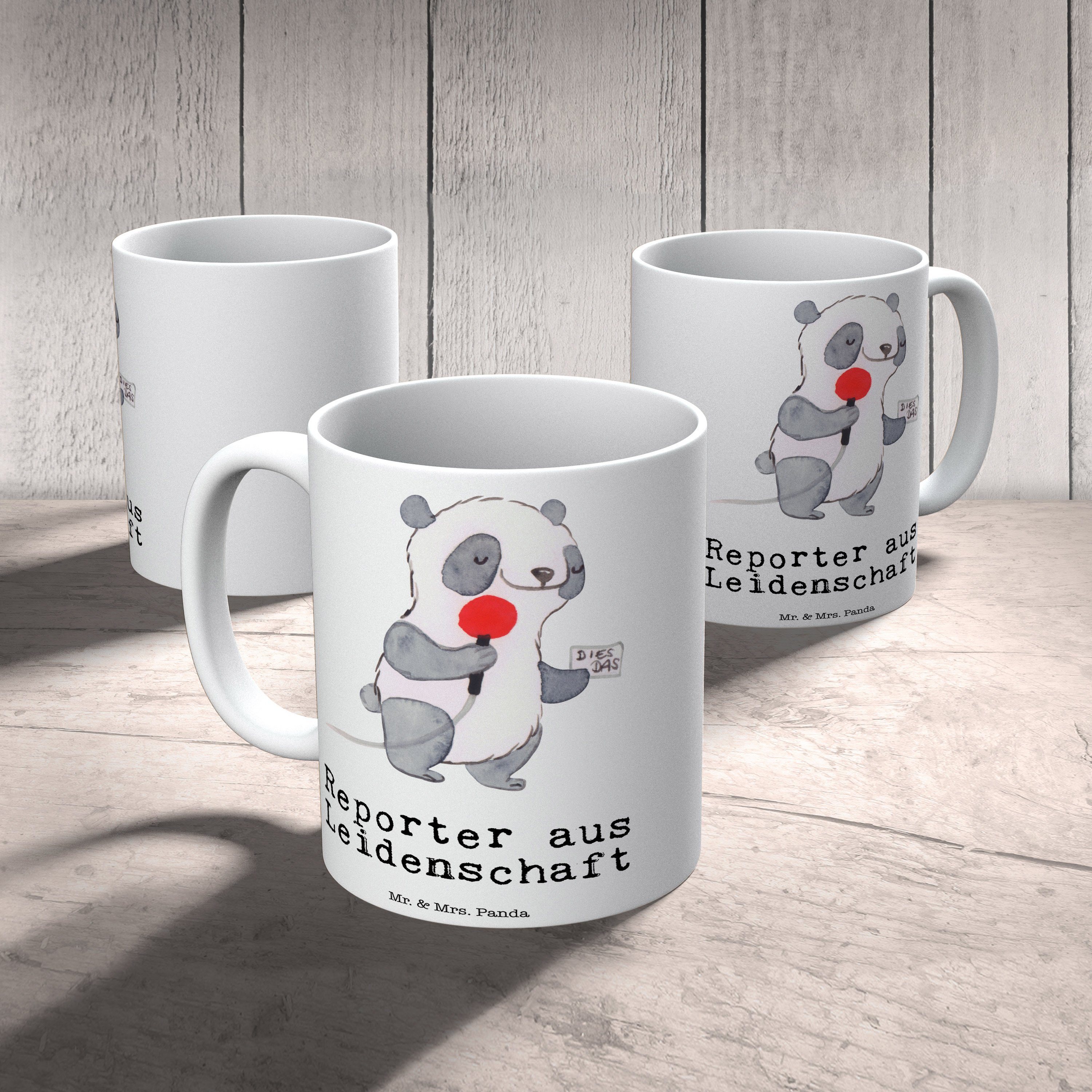 Mr. & Schenken, Reporter Kaffeebecher, Mrs. Leidenschaft Weiß aus - Panda Geschenk, - Keramik Tasse