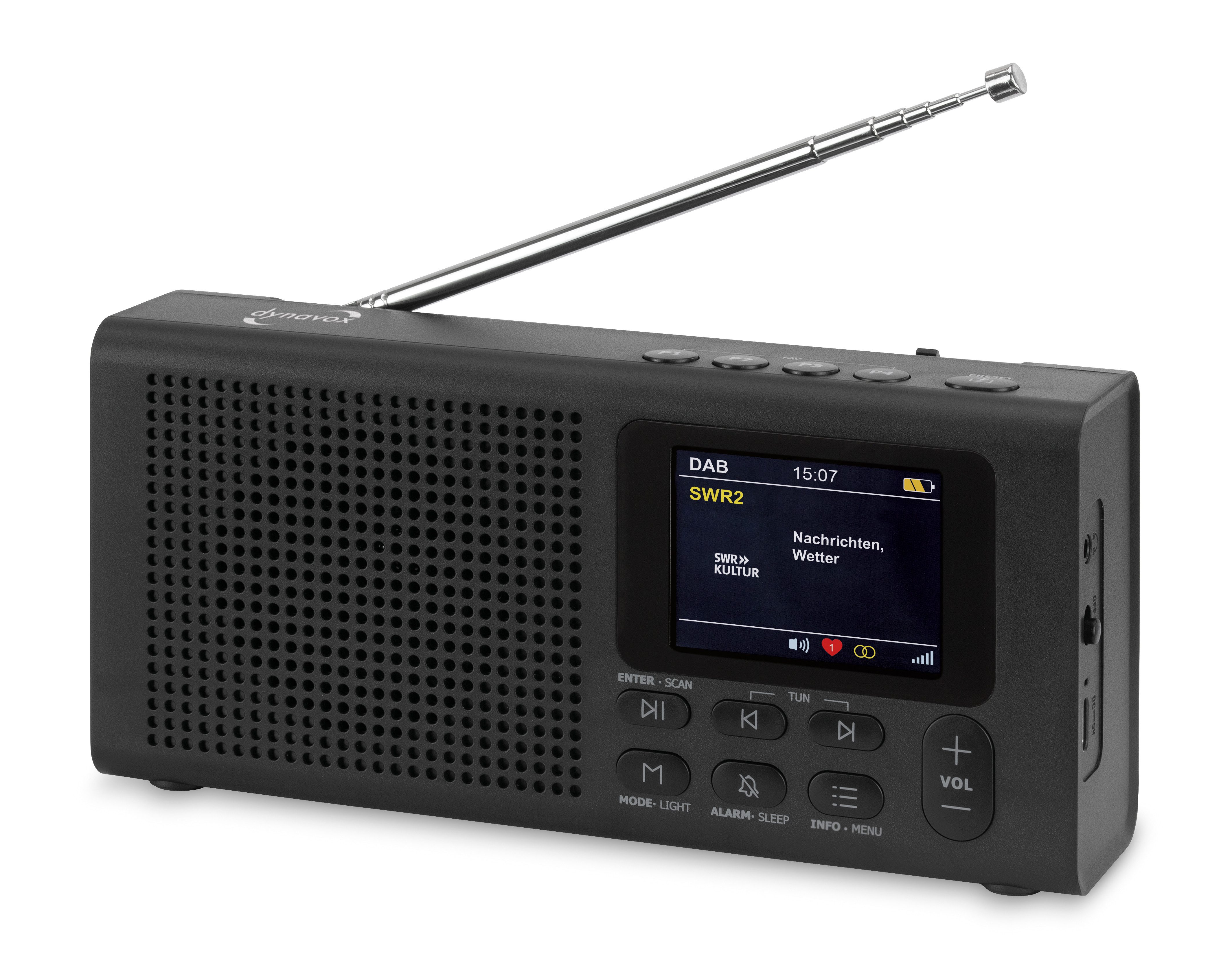 Dynavox DBT 200 Digitalradio (DAB) (Digitalradio (DAB), FM-Tuner, tragbar, Küchenradio, Weckfunktion, BT-Streaming)