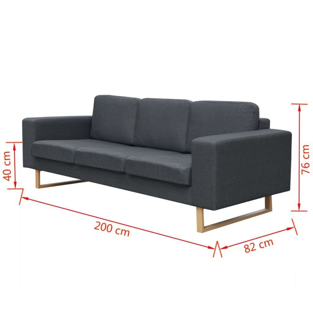 vidaXL Sofa 2-Sitzer und 3-Sitzer Sofa Dunkelgrau Set