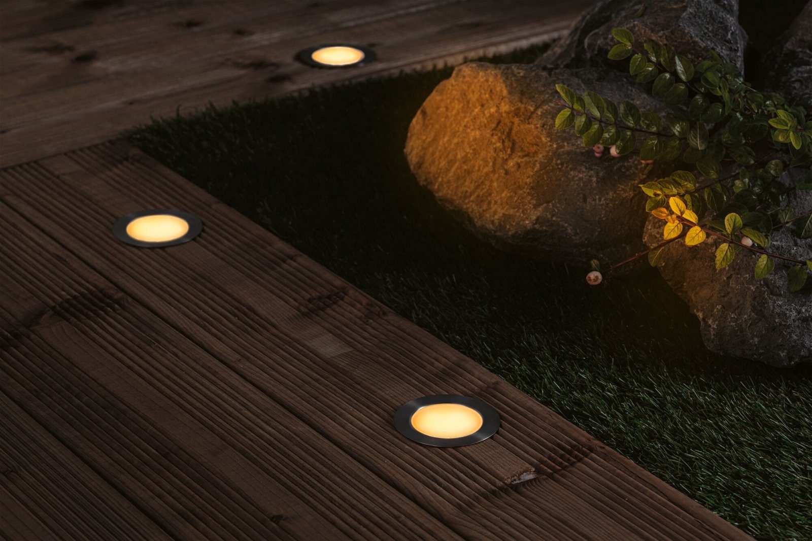 Paulmann LED Einbauleuchte Plug & Shine Floor Basisset IP67 2200K 3x2W 21VA Silber, LED fest integriert, Bodeneinbauleuchte, Insektenfreundlich