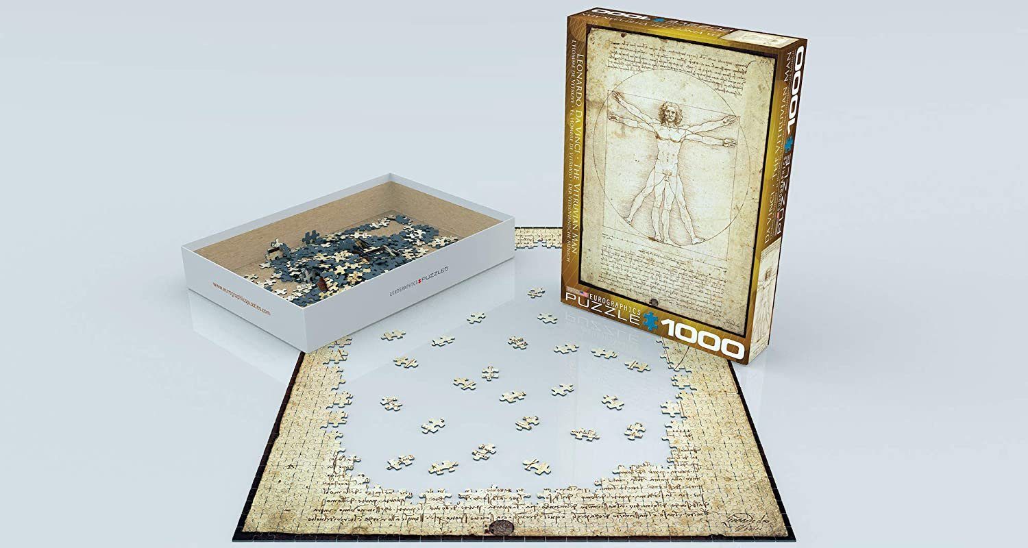 empireposter Puzzle Leonardo da cm., Teile 1000 - Vinci Format Mensch Puzzleteile 1000 68x48 Puzzle - vitruvianischer