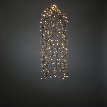 KONSTSMIDE LED-Lichtervorhang Weihnachtsdeko aussen, schwarz, 400 warm weiße Dioden