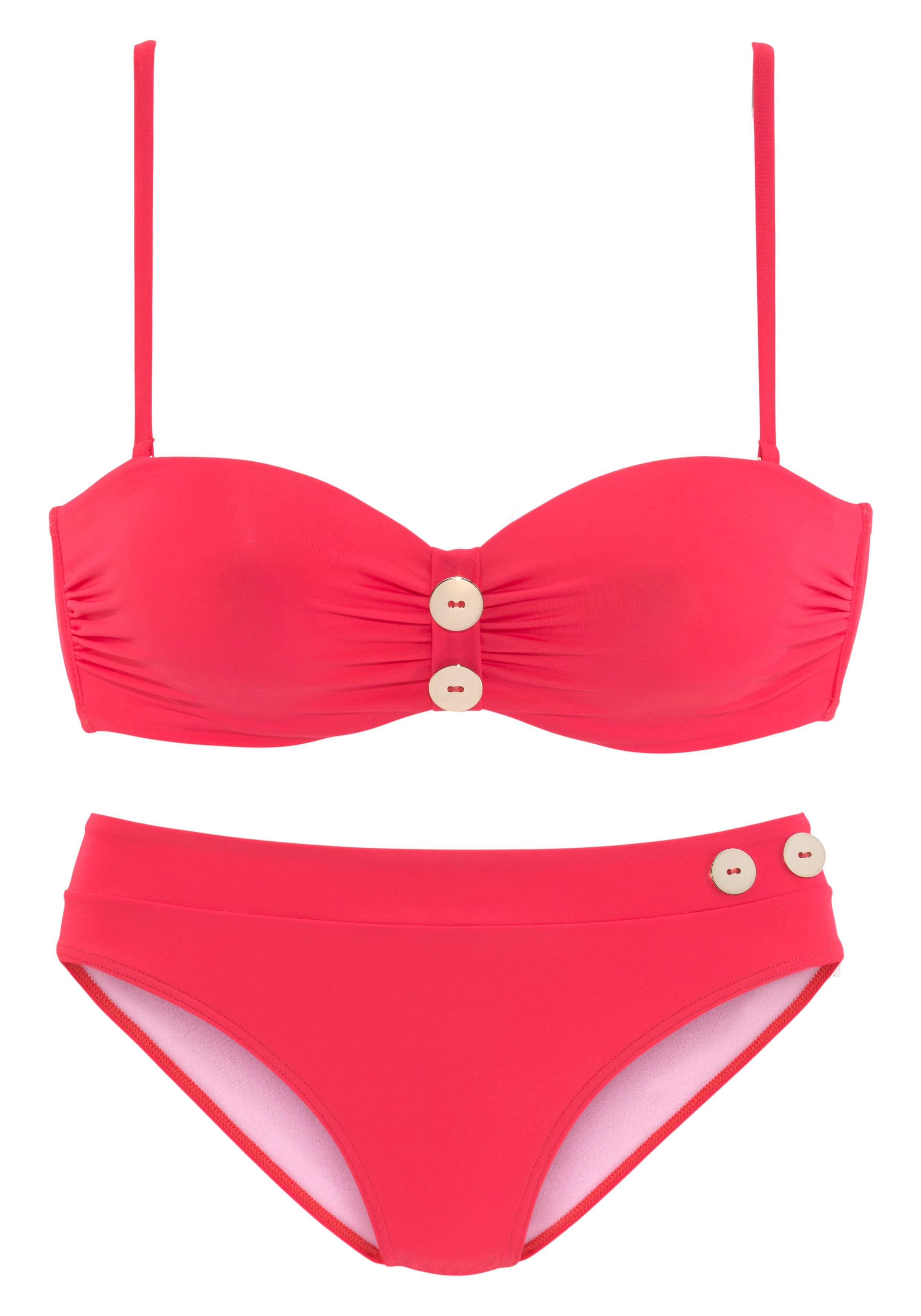 Vivance Bügel-Bandeau-Bikini mit edlen Zierknöpfen günstig online kaufen