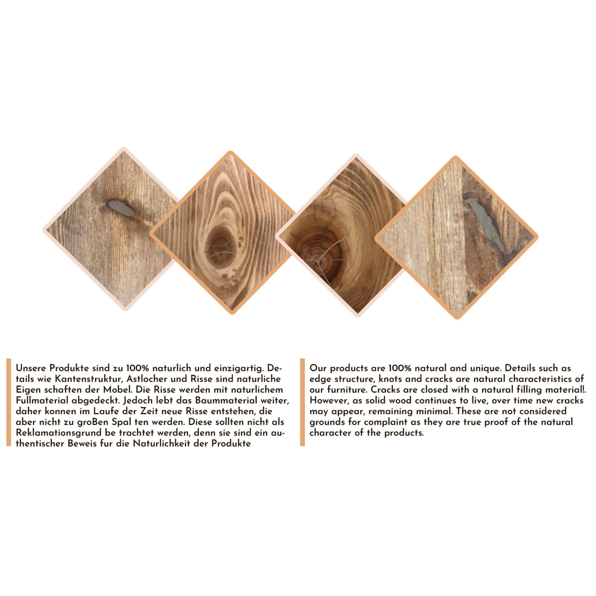Gozos Couchtisch Beistelltisch cm), aus Echtebaumkante Couchtisch Massivholz (100 x Scots Massivholz, Pine Series 60