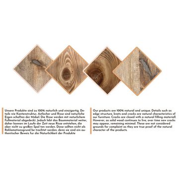 Gozos Couchtisch Scots Pine Series Couchtisch Massivholz, Beistelltisch Echtebaumkante (100 x 60 cm, 1 Couchtisch), aus Massivholz