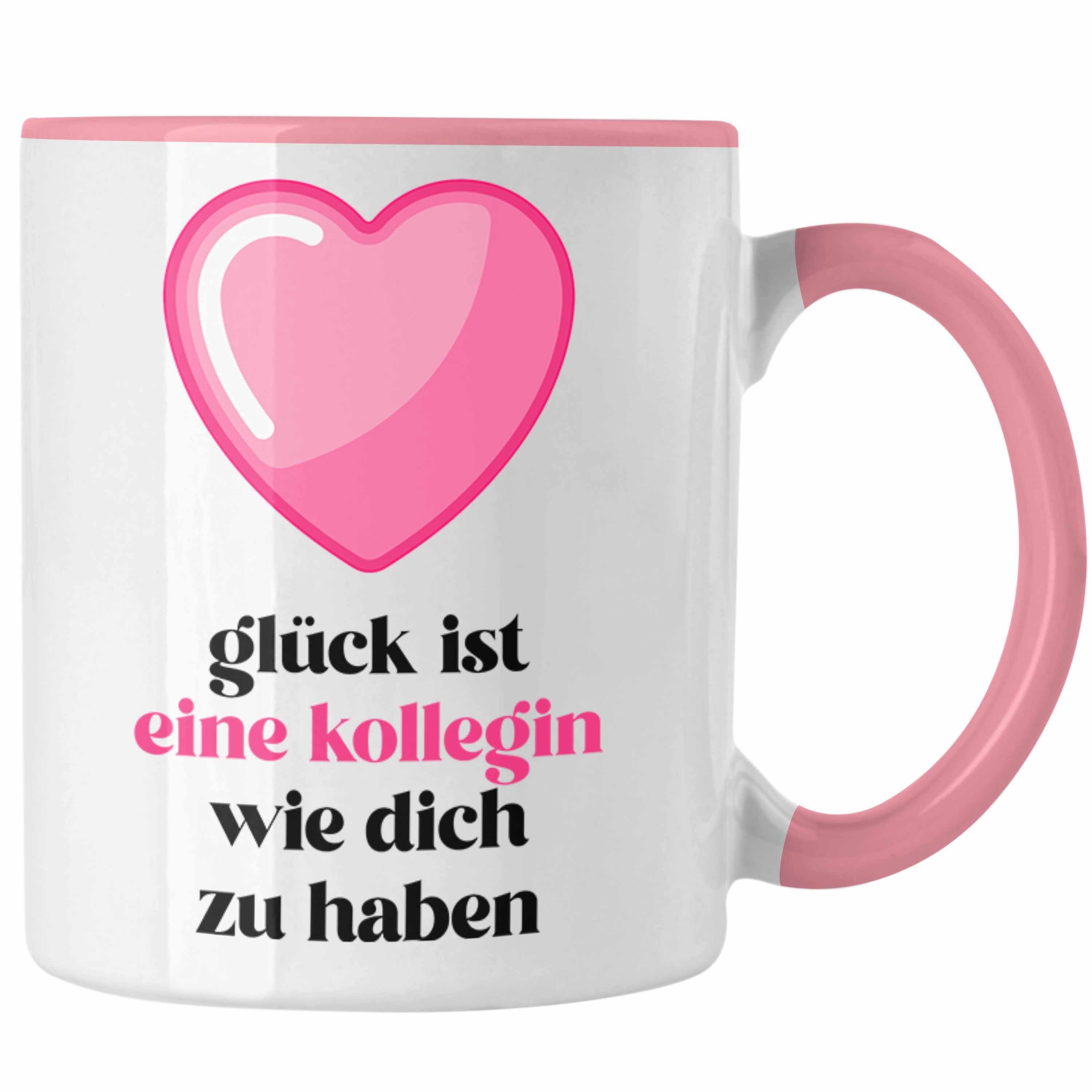 Trendation Tasse Trendation - Glück Ist Eine Kollegin Wie Dich Zu Haben Tasse Geschenk Beste Kollegin Der Welt Rosa