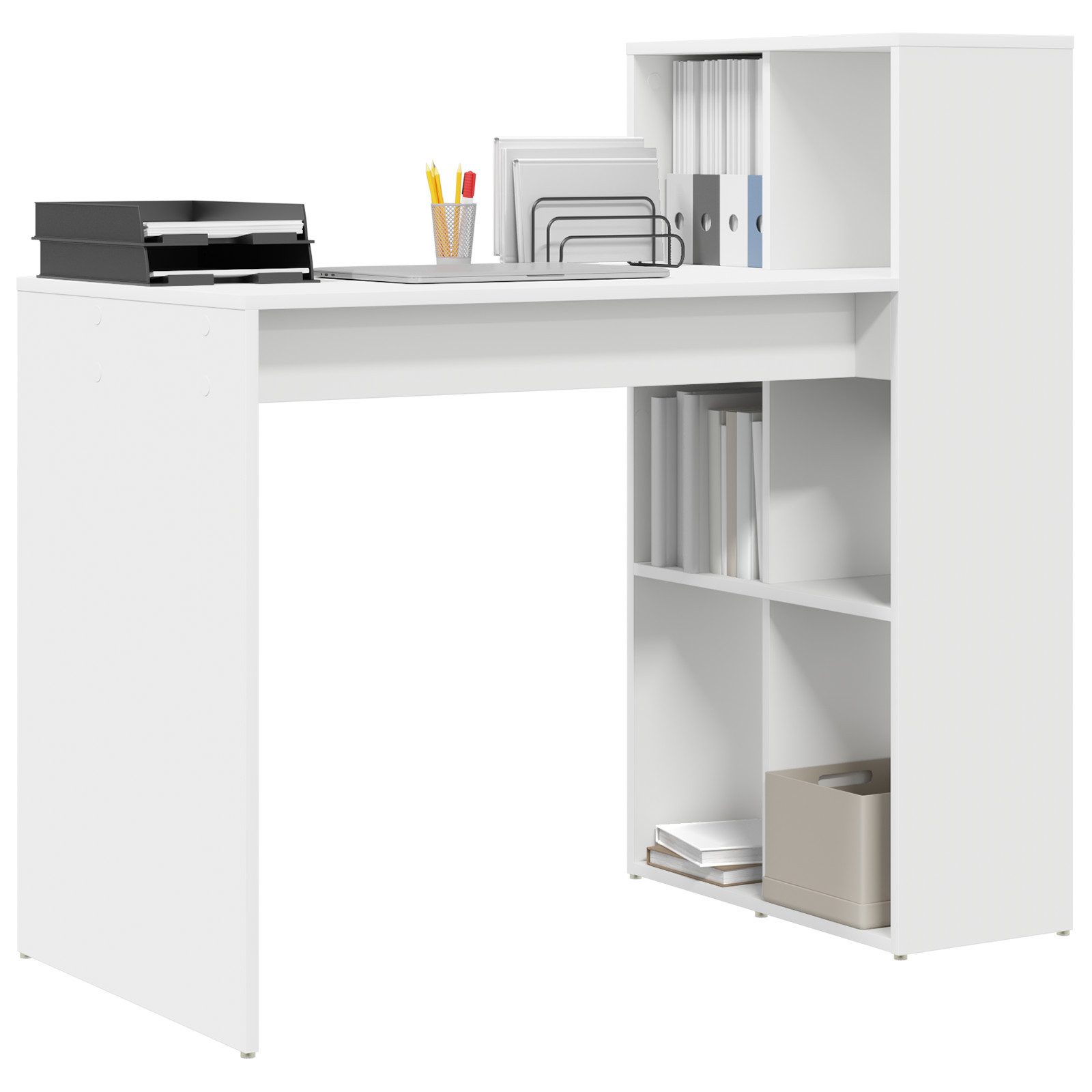 vidaXL Schreibtisch Schreibtisch Weiß Holzwerkstoff Mittel günstig online kaufen