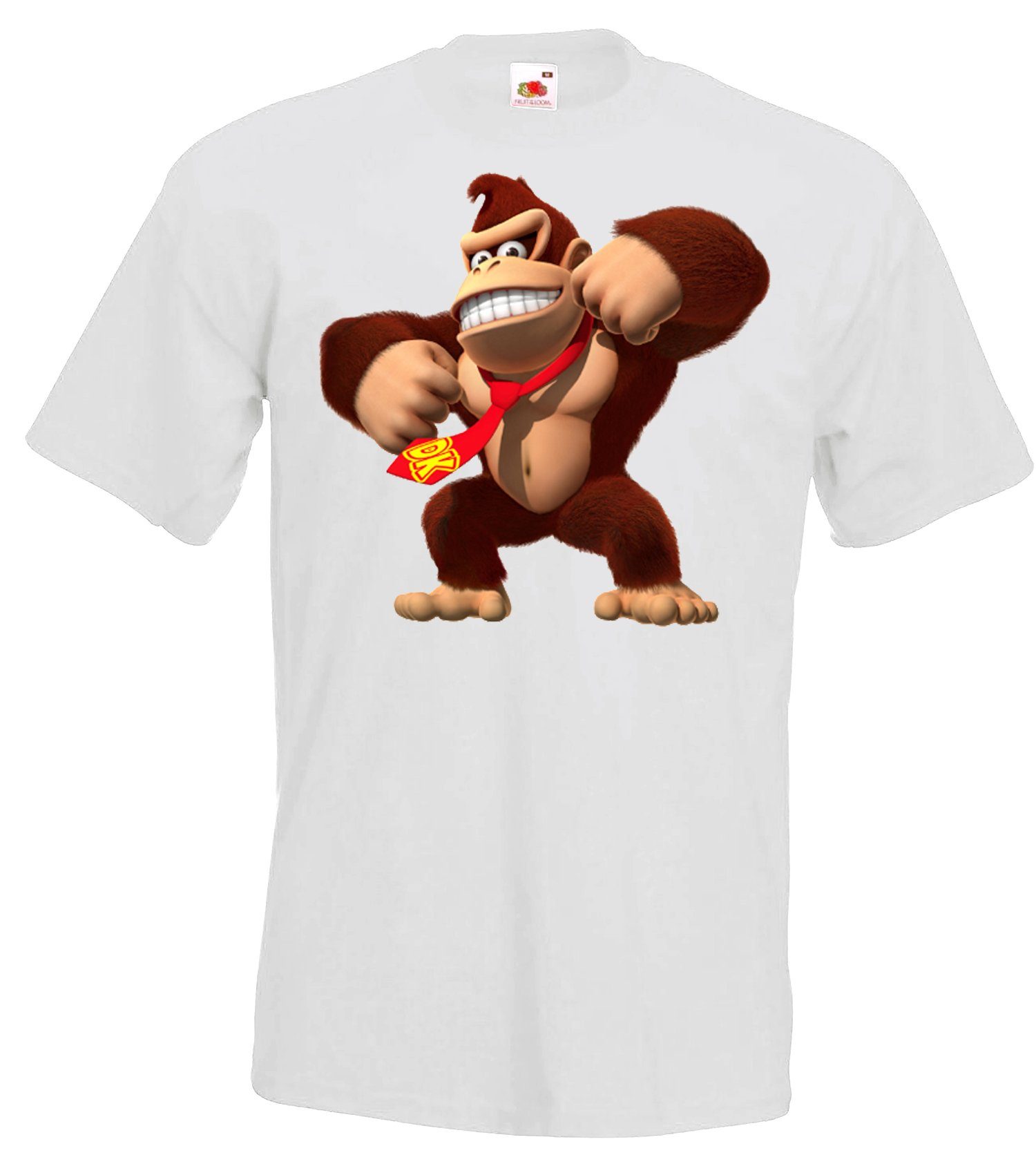 Youth Designz T-Shirt Kong Donkey Herren T-Shirt Mit trendigem Frontprint Weiß